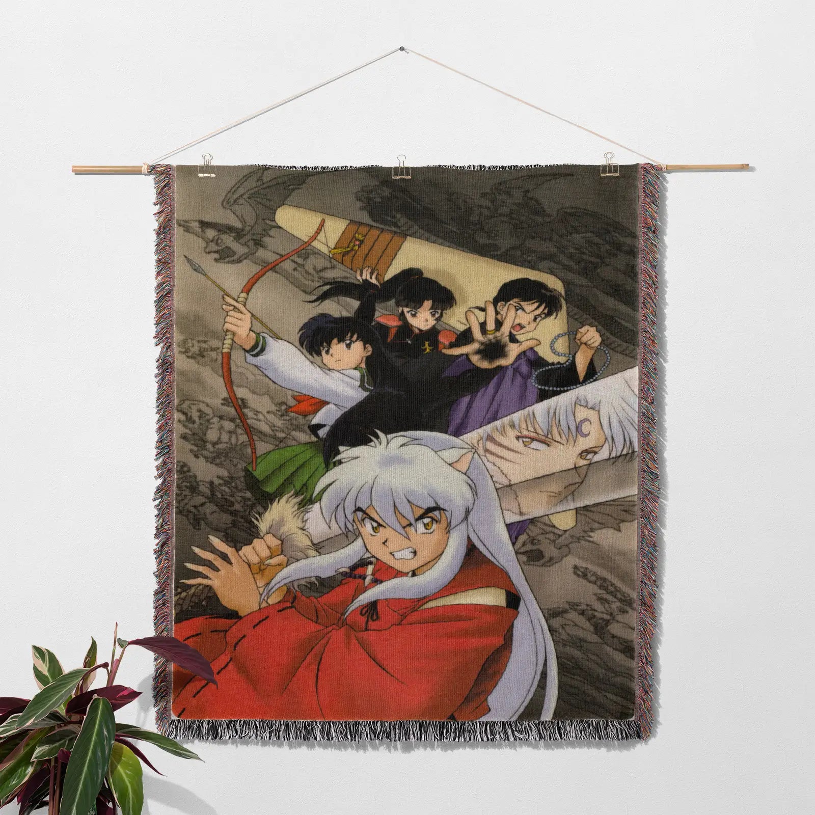Inuyasha Woven Throw Blanket Tapestry – Personality Anime Room Decor Gift-I