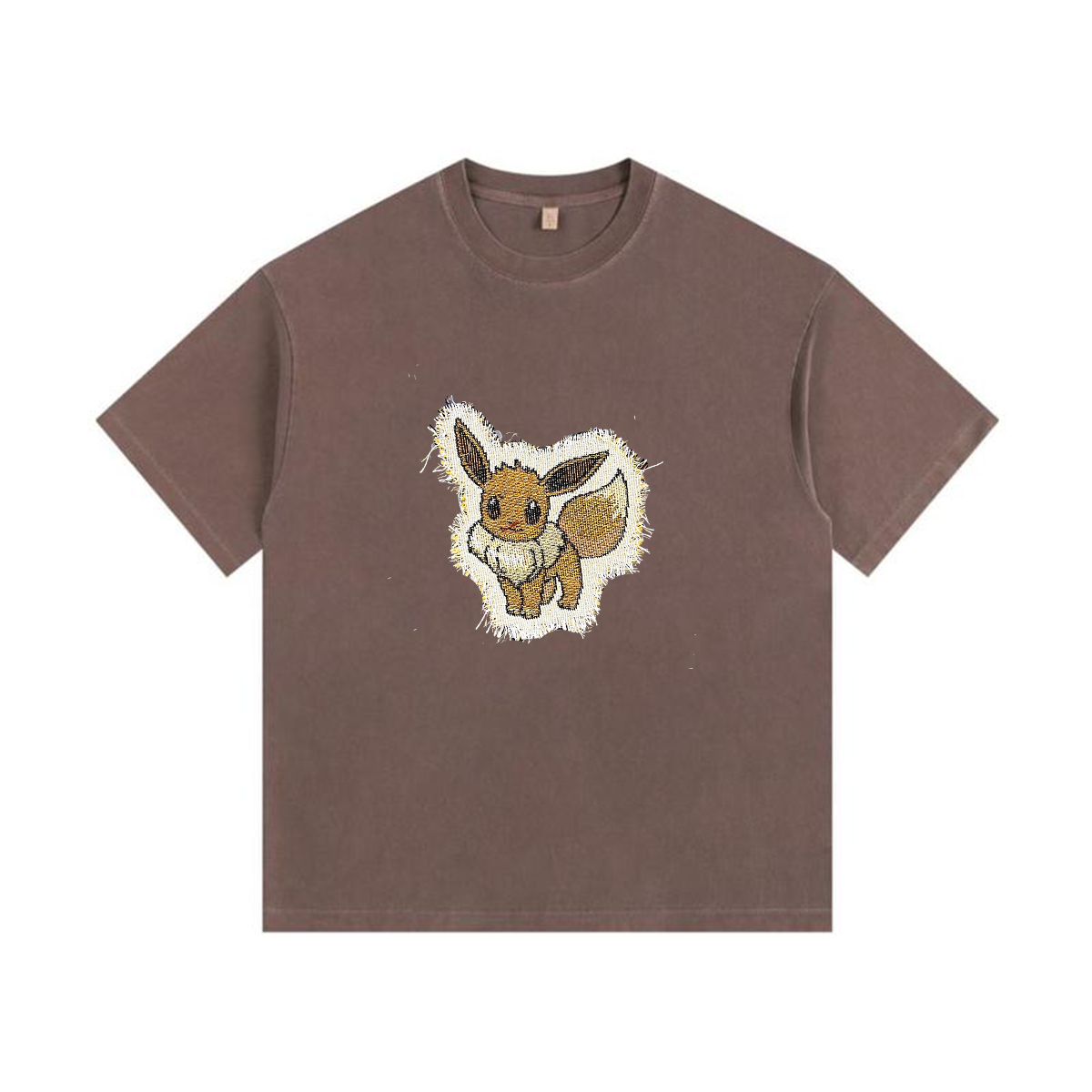 Eevee Tapestry& Stylish PoPkémon Patch Appliqué Gradient Vintage Washed T-Shirt,Ideal Gift for Fans,T27