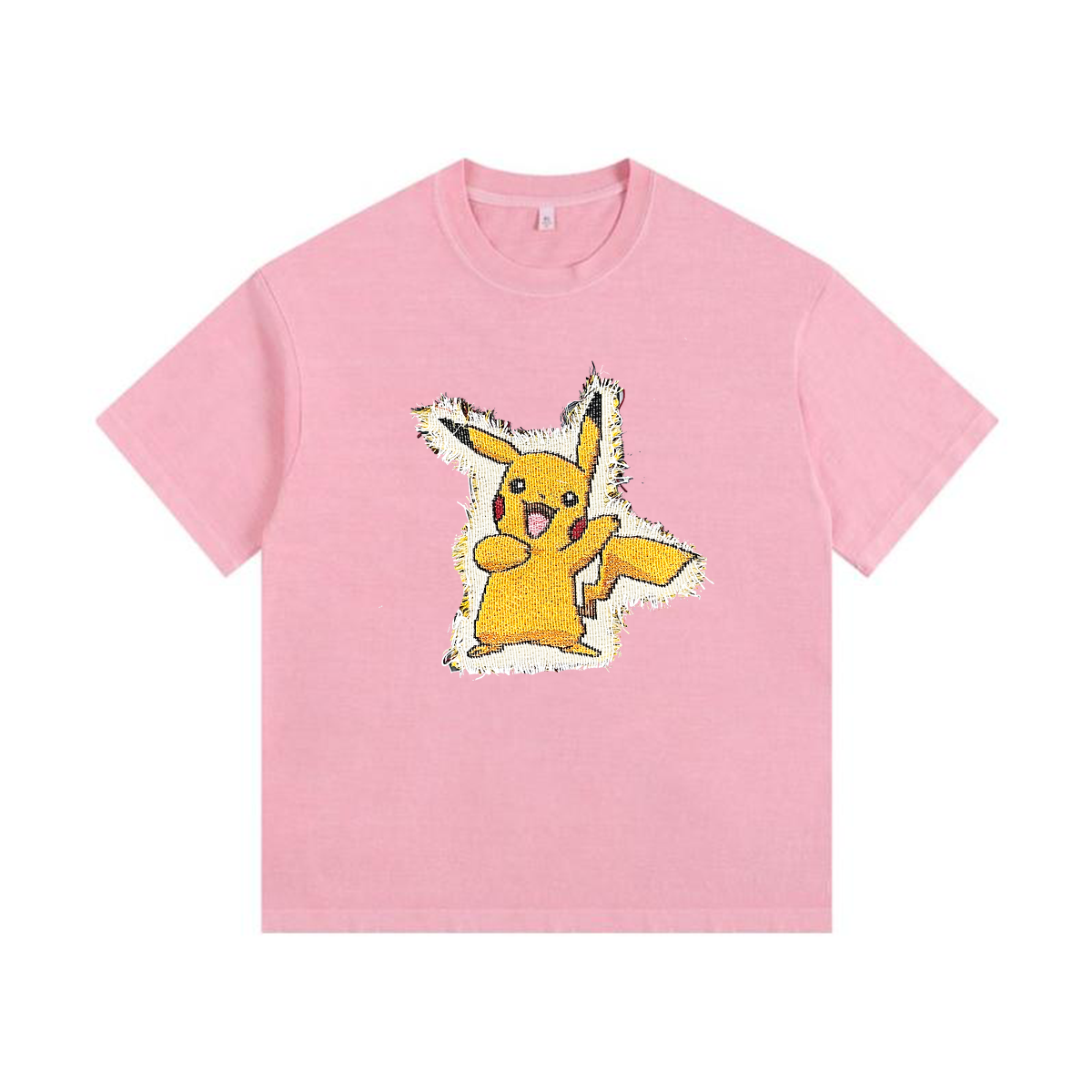Pikachu2 Tapestry& Stylish PoPkémon Patch Appliqué Gradient Vintage Washed T-Shirt,Ideal Gift for Fans,T22