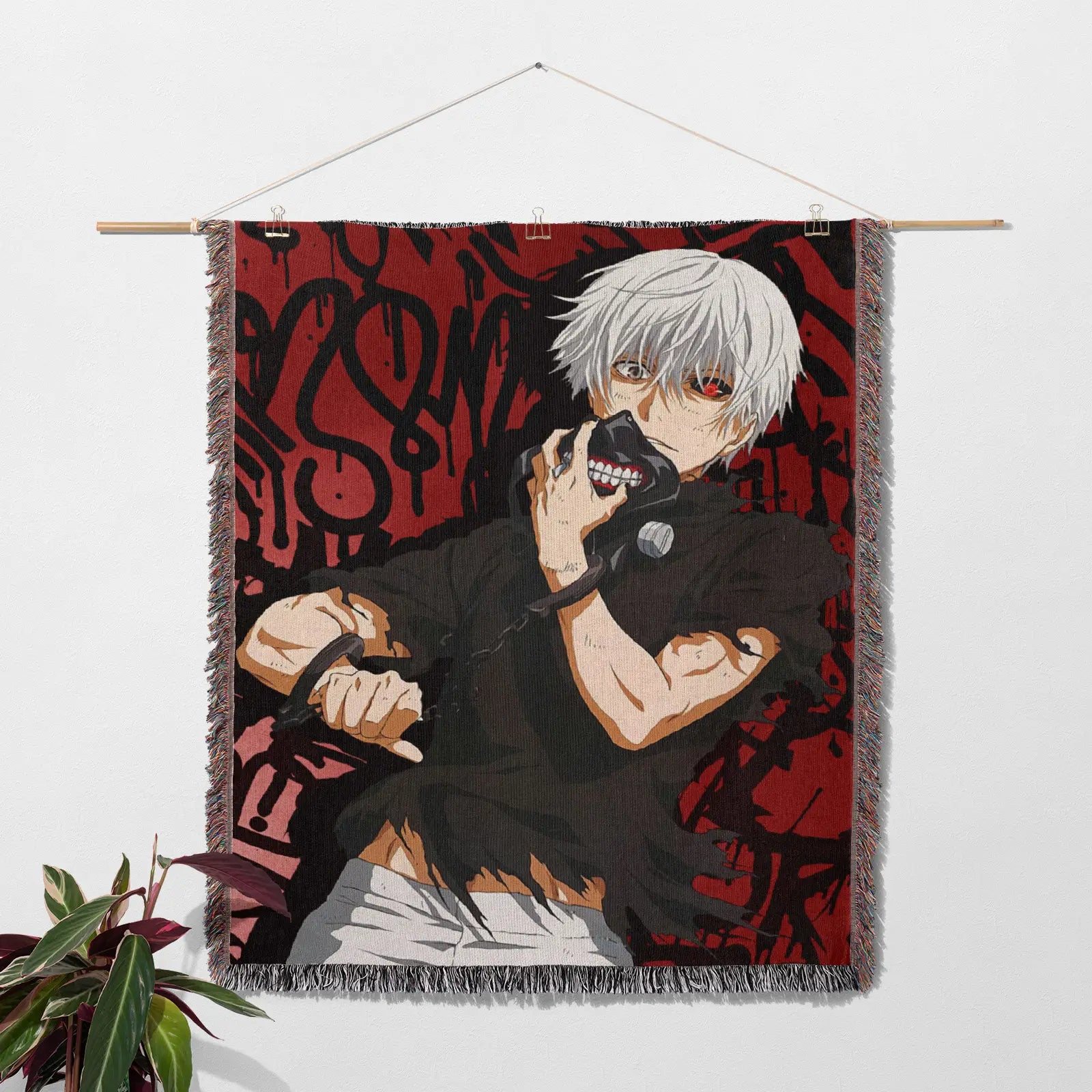 Tokyo Ghoul Woven Throw Blanket Tapestry – Personality Anime Room Decor Gift-III