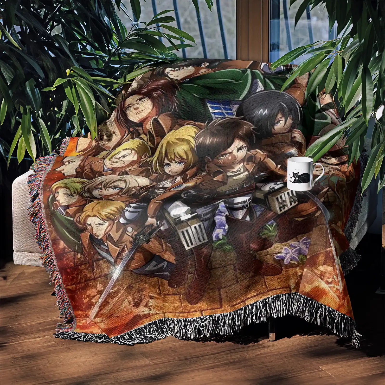 Attack on Titan Woven Throw Blanket Tapestry – Personality Anime Room Decor Gift-VIII