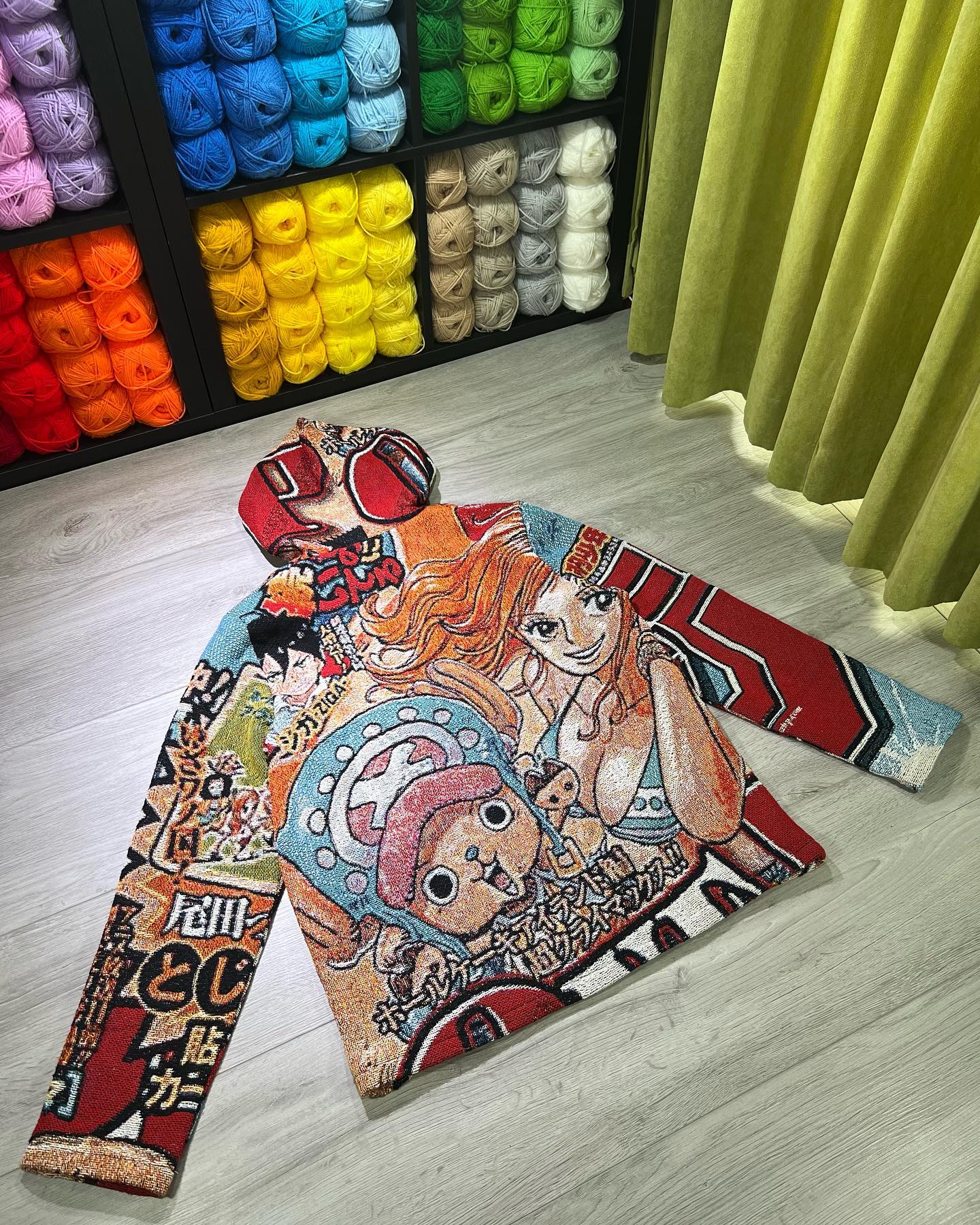 One Piece Anime Woven Blanket Hoodie-TAPESTRY