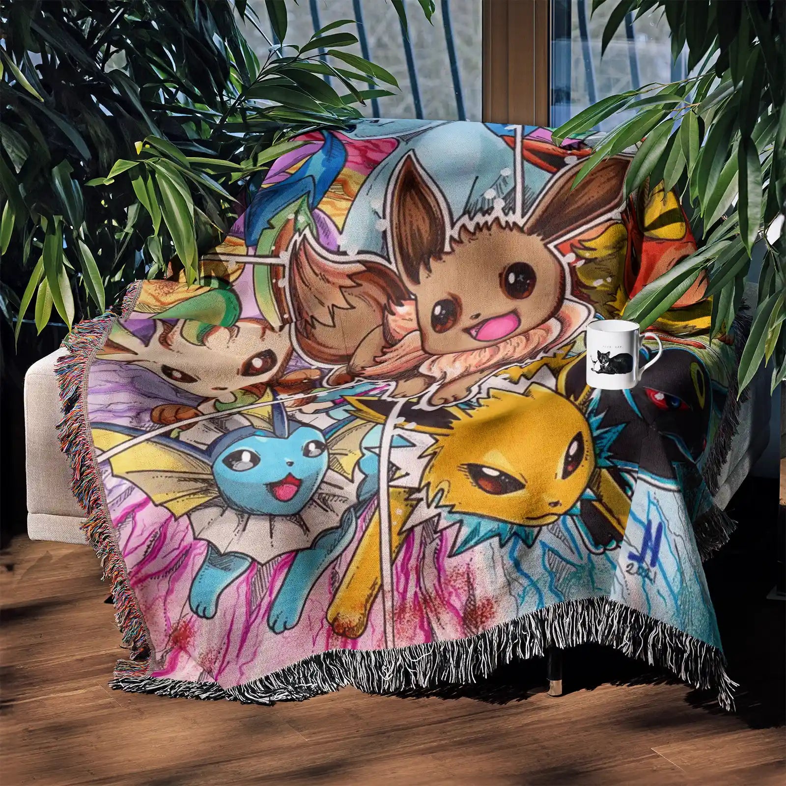 Tapisserie de couverture tissée Pokemon Gengar - Cadeau de décoration de chambre d'anime de personnalité-Ⅲ