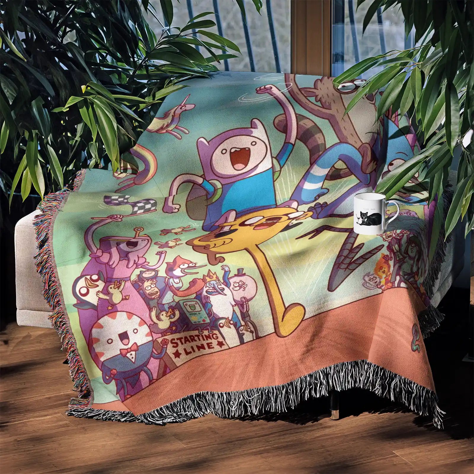 Adventure Time Woven Throw Blanket Tapestry – Personality Cartooon Room Decor Gift-III