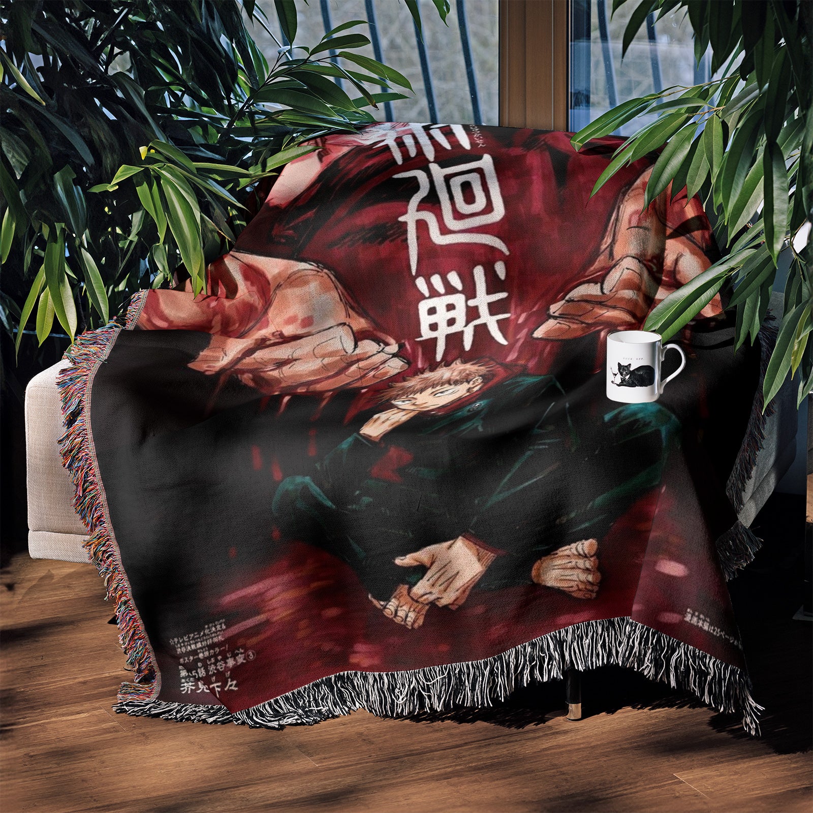 Couverture tissée Jujutsu Kaisen, tapisserie – personnalité, décoration de chambre d'anime, cadeau-Ⅲ