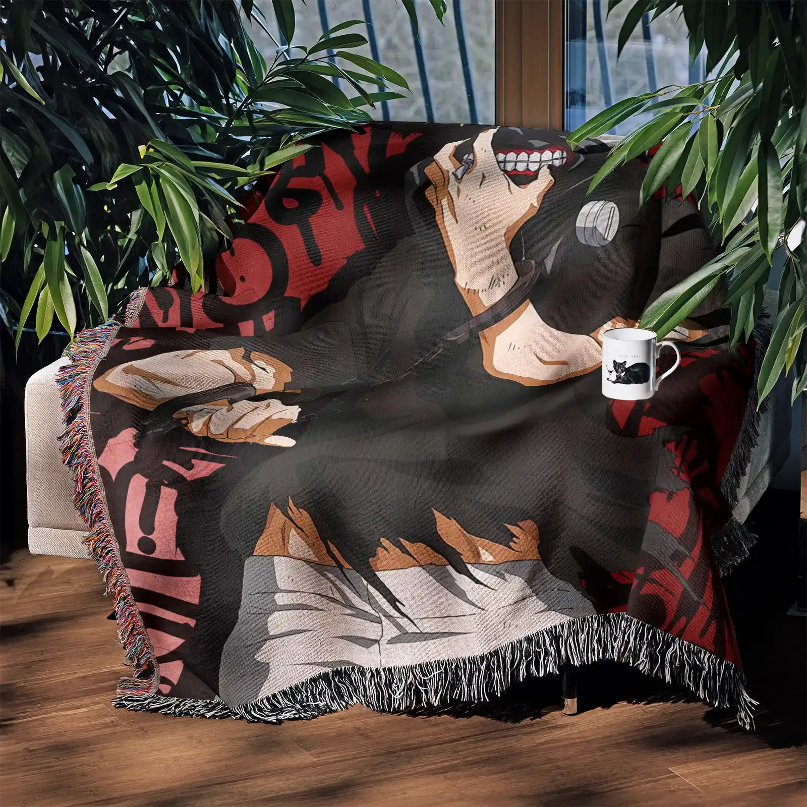 Tokyo Ghoul Woven Throw Blanket Tapestry – Personality Anime Room Decor Gift-III