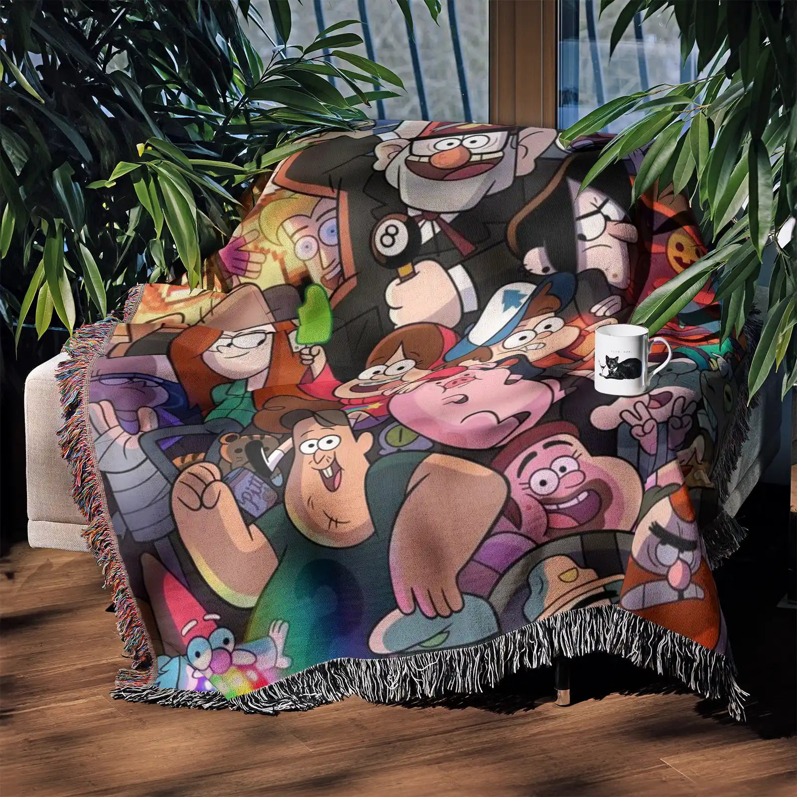 Gravity Falls Woven Throw Blanket Tapestry – Personality Cartooon Room Decor Gift-I