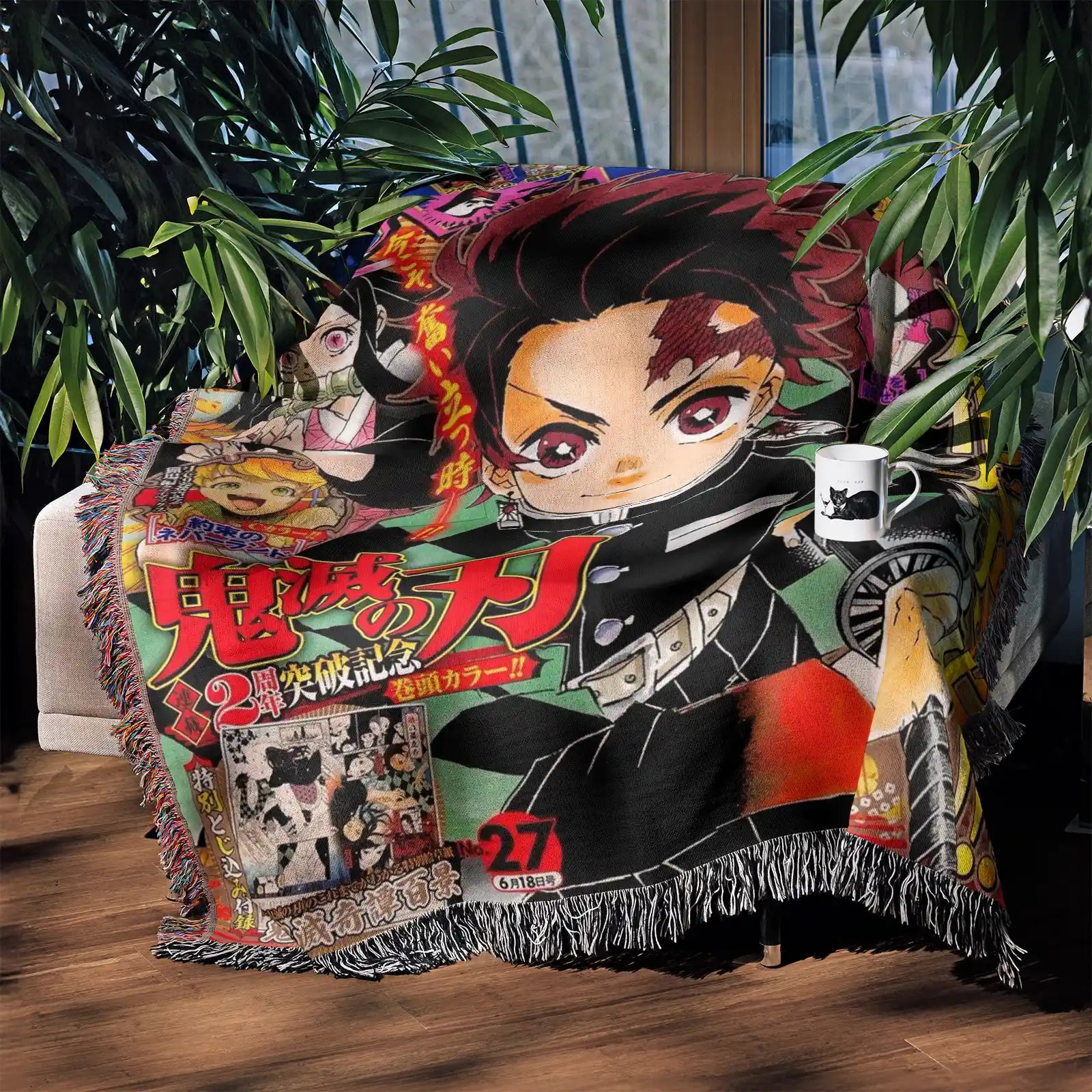 Demon Slayer Jump Comic Poster Tissé Couverture Tapisserie – Personnalité Anime Room Decor Cadeau-Ⅱ