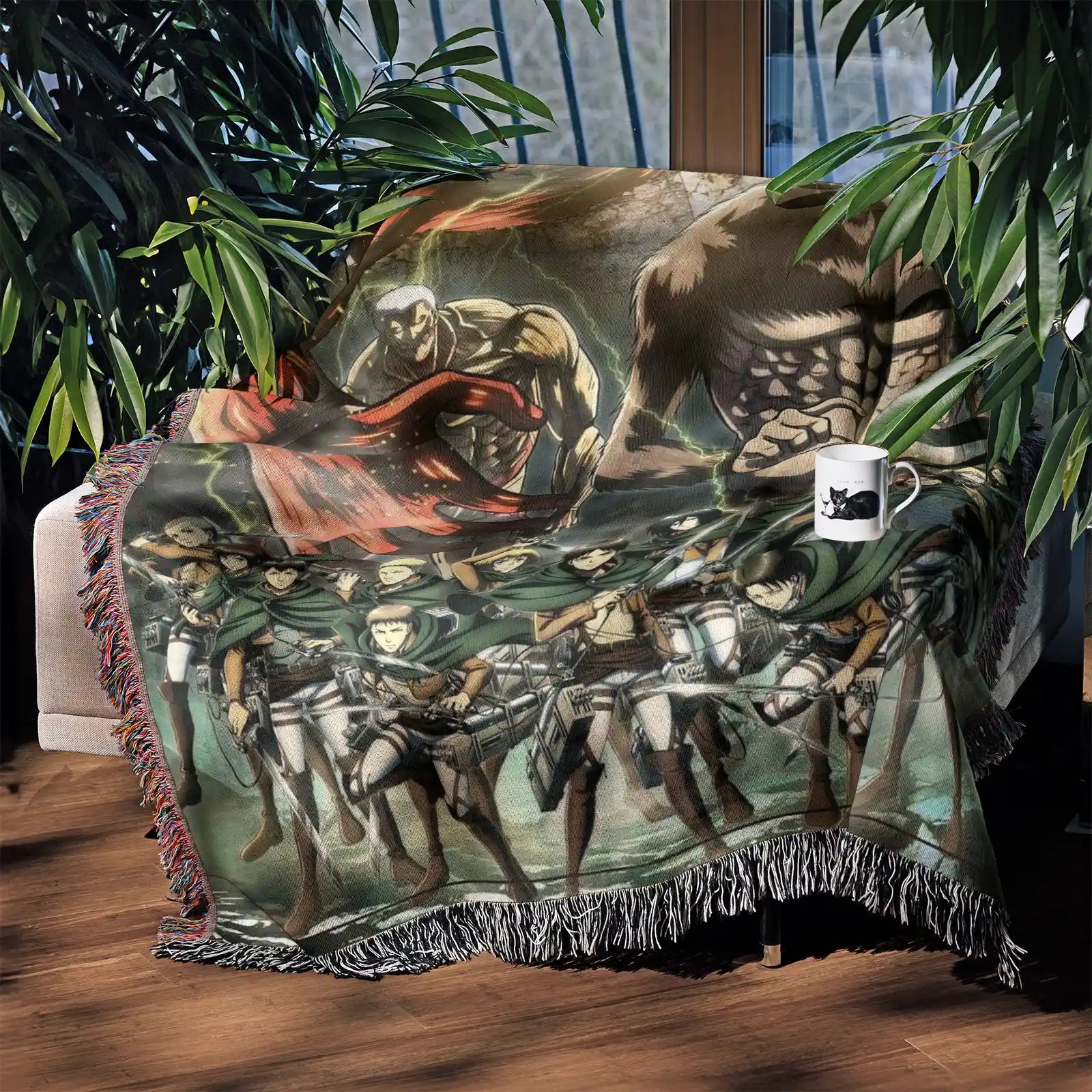 Attack on Titan Woven Throw Blanket Tapestry – Personality Anime Room Decor Gift-XI