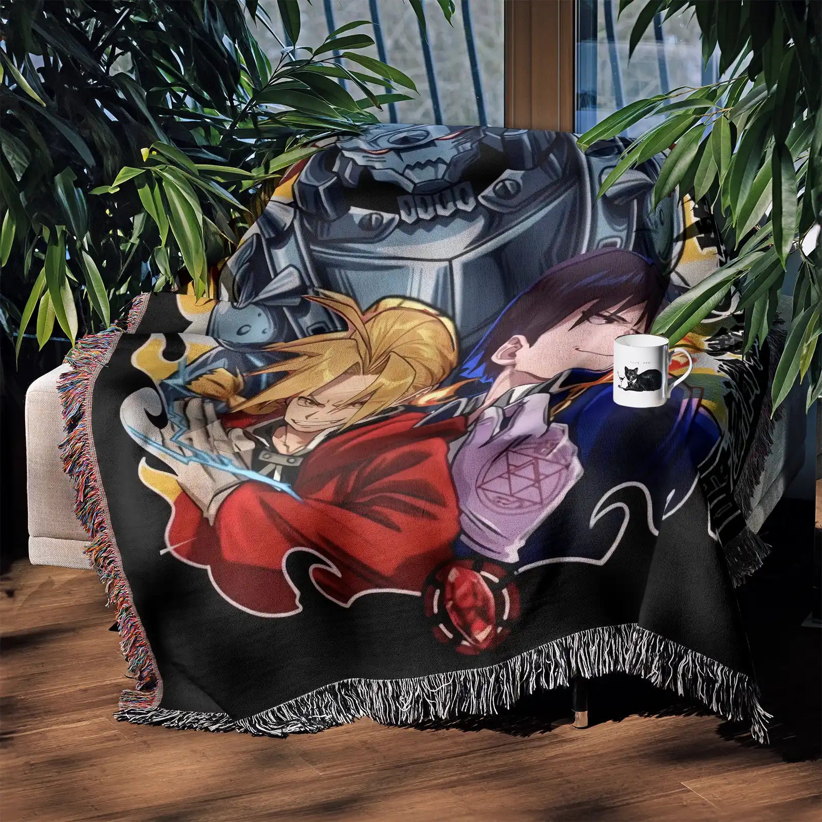 Fullmetal Alchemist Woven Throw Blanket Tapestry – Personality Anime Room Decor Gift-V
