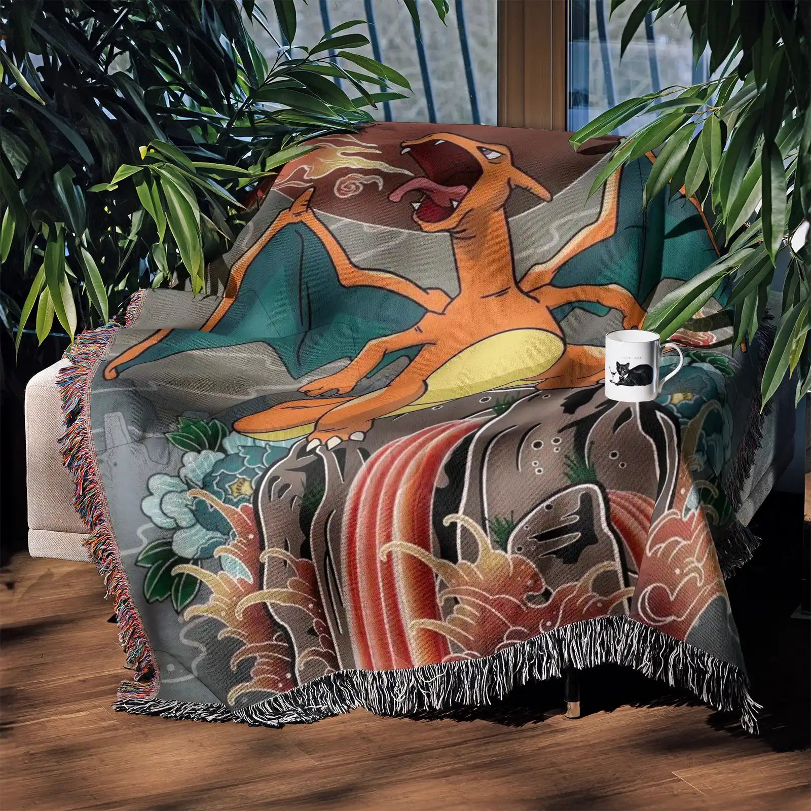 Tapisserie de couverture tissée Pokemon Gengar - Cadeau de décoration de chambre d'anime de personnalité-Ⅲ