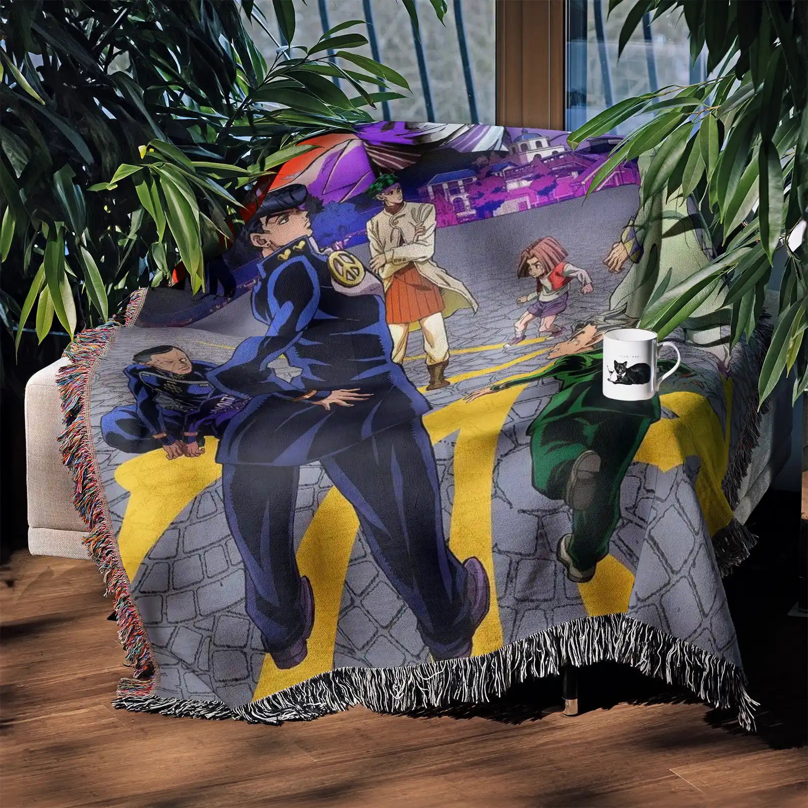 JoJo's Bizarre Adventure Woven Throw Blanket Tapestry – Personality Anime Room Decor Gift-IV