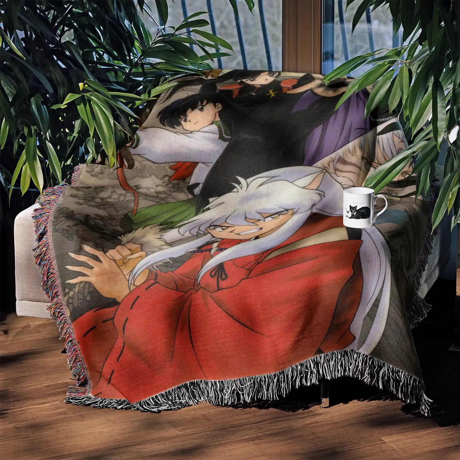 Inuyasha Woven Throw Blanket Tapestry – Personality Anime Room Decor Gift-I