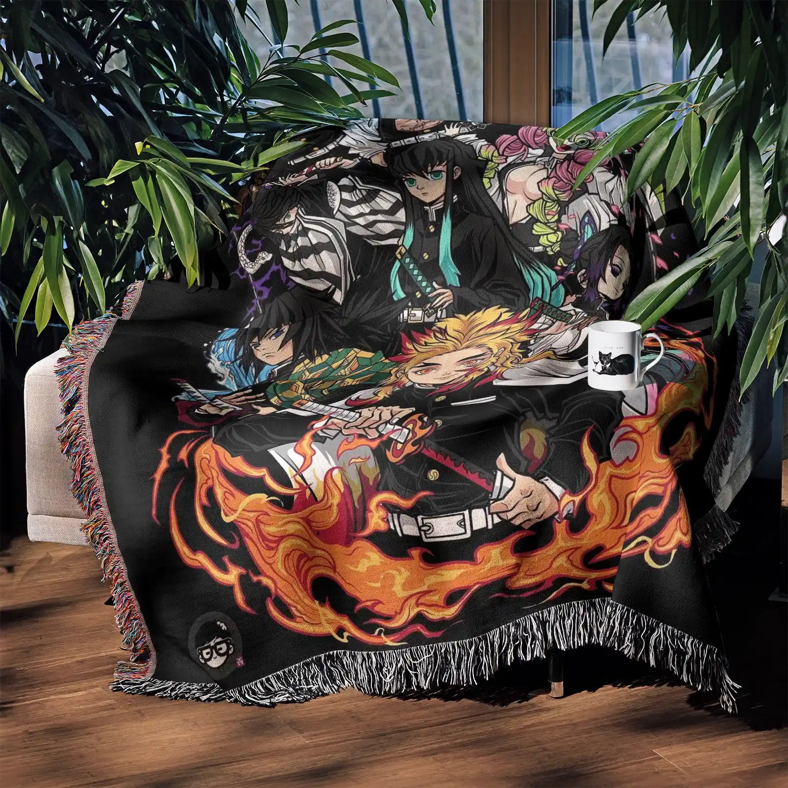 Demon Slayer Jump Comic Poster Woven Throw Blanket Tapestry – Personality Anime Room Decor Gift-V
