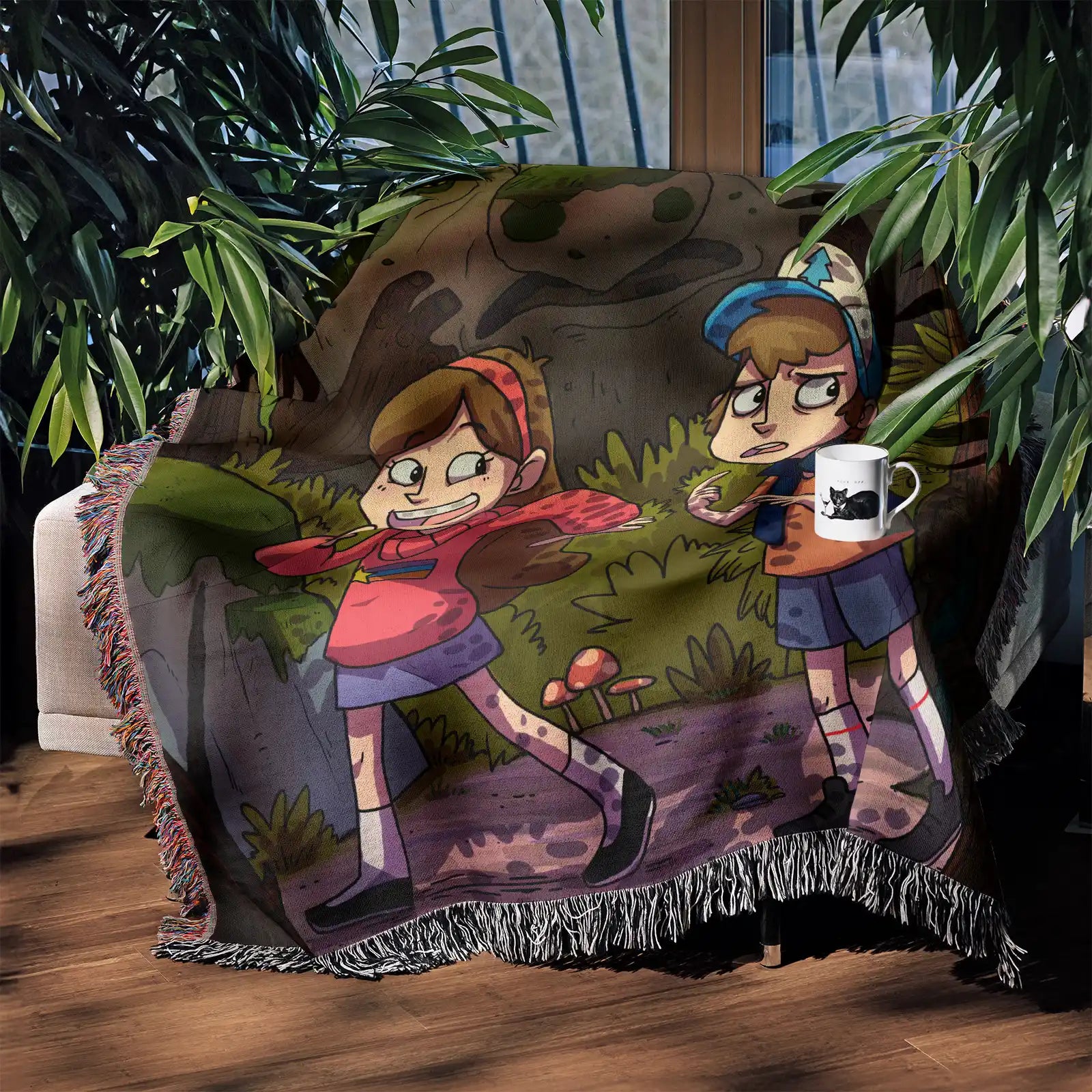 Gravity Falls Woven Throw Blanket Tapestry – Personality Cartooon Room Decor Gift-III