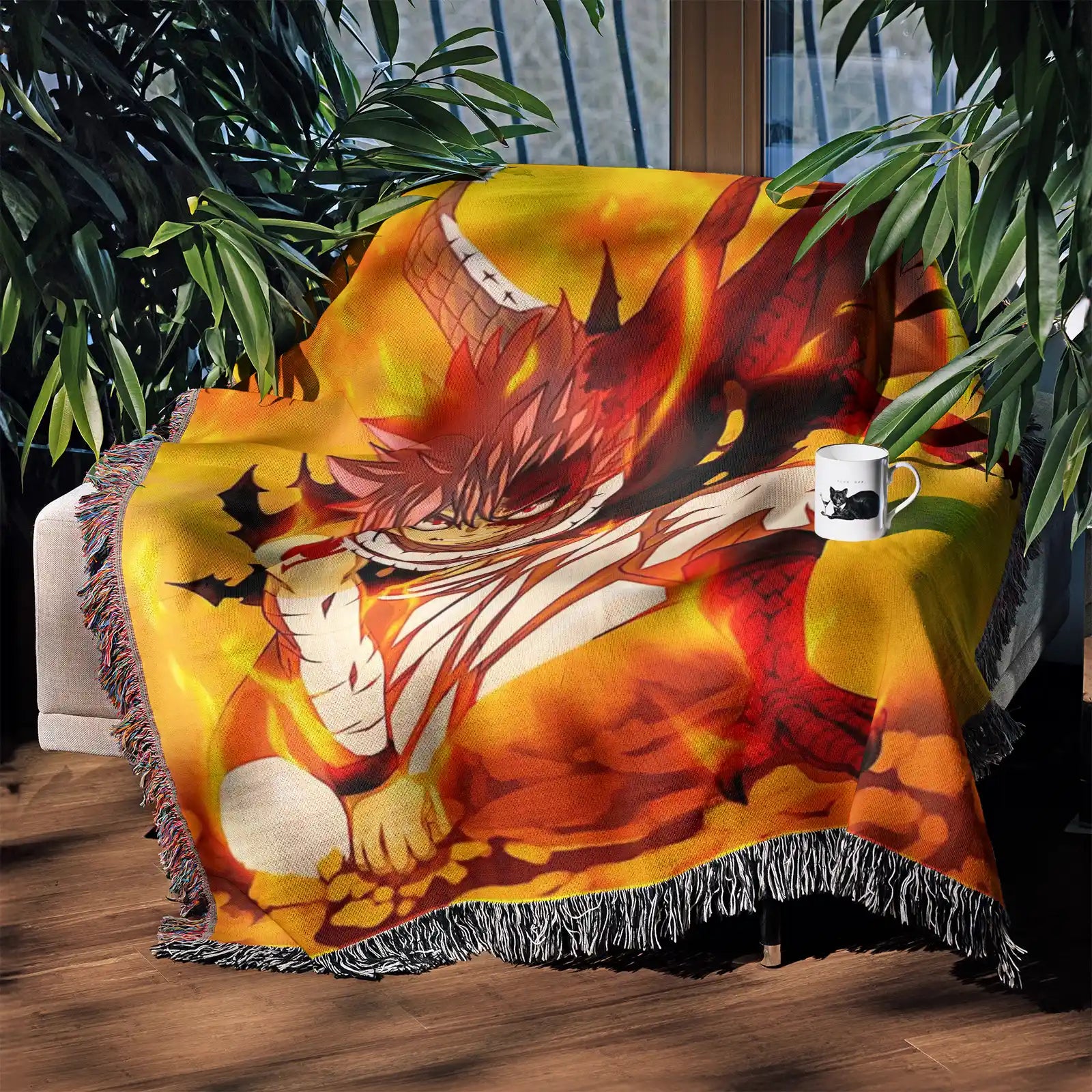 Fairy Tail Woven Throw Blanket Tapestry – Personality Anime Room Decor Gift-I