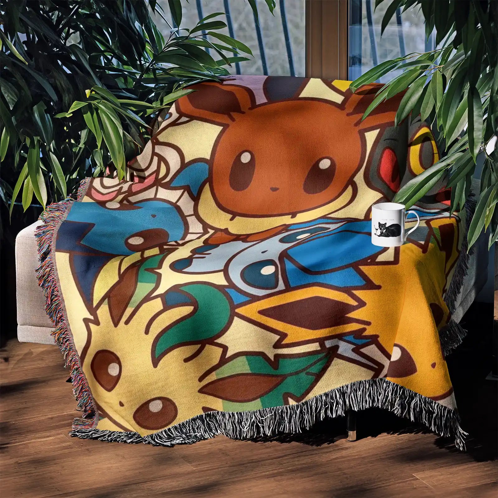 Tapisserie de couverture tissée Pokemon Gengar - Cadeau de décoration de chambre d'anime de personnalité-Ⅲ