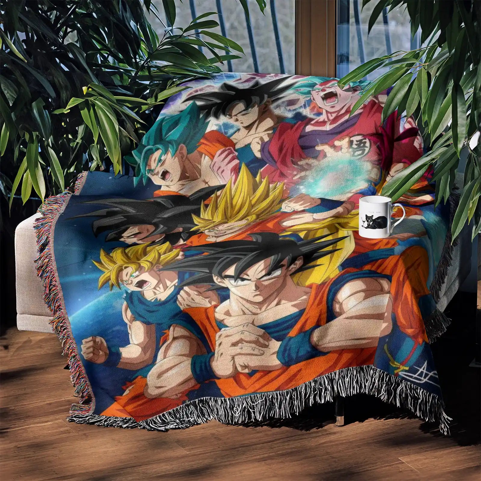 Dragon Ball Woven Throw Blanket Tapestry – Personality Anime Room Decor Gift-IX