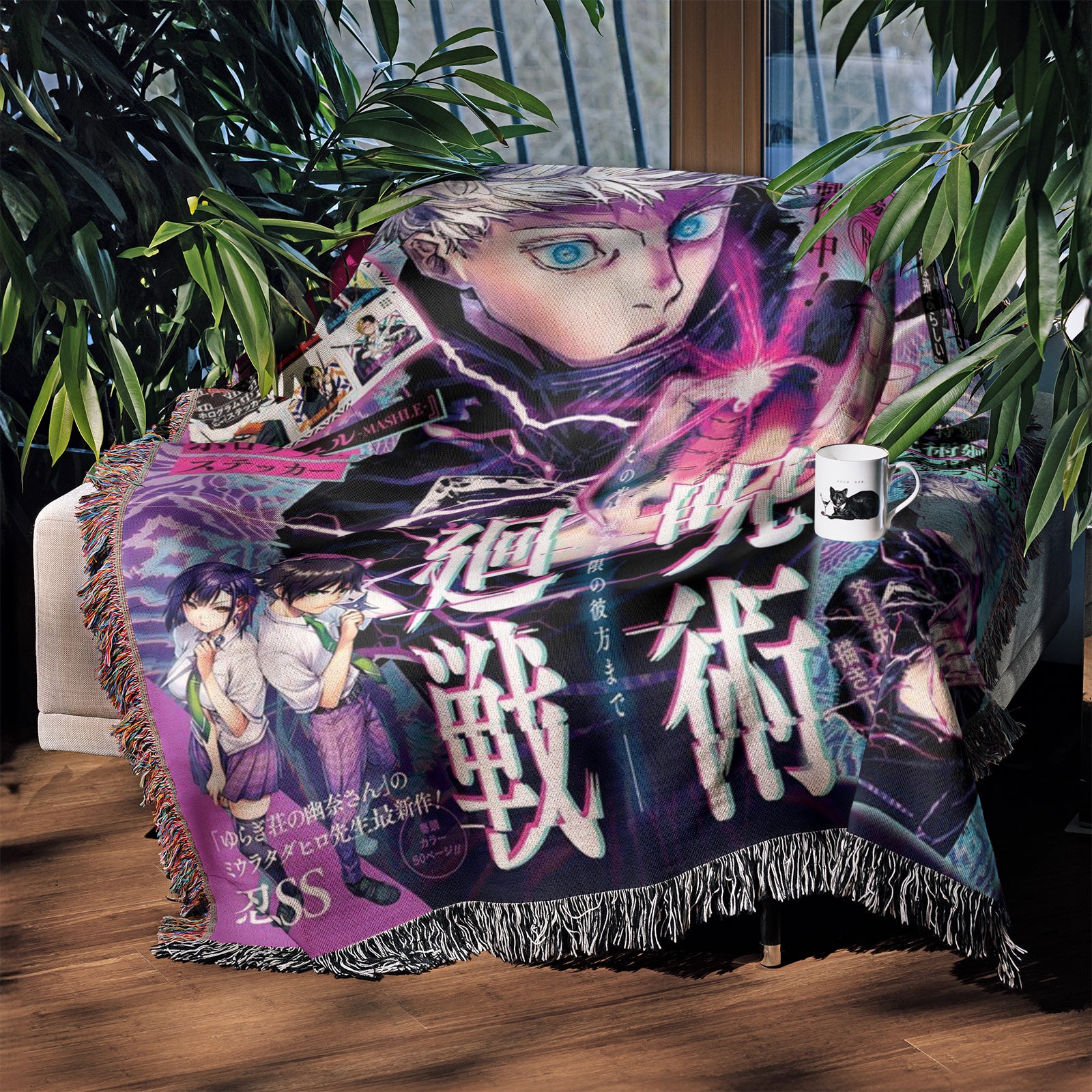 Jujutsu Kaisen Woven Throw Blanket Tapestry – Personality Anime Room Decor Gift-VII