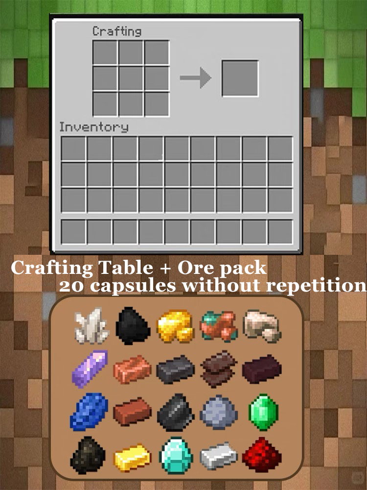 Minecraft Magnetic Decor Set – Mini Crafting Table,Magnetic Chest,Acrylic Pieces & Backpack Accessory,M01