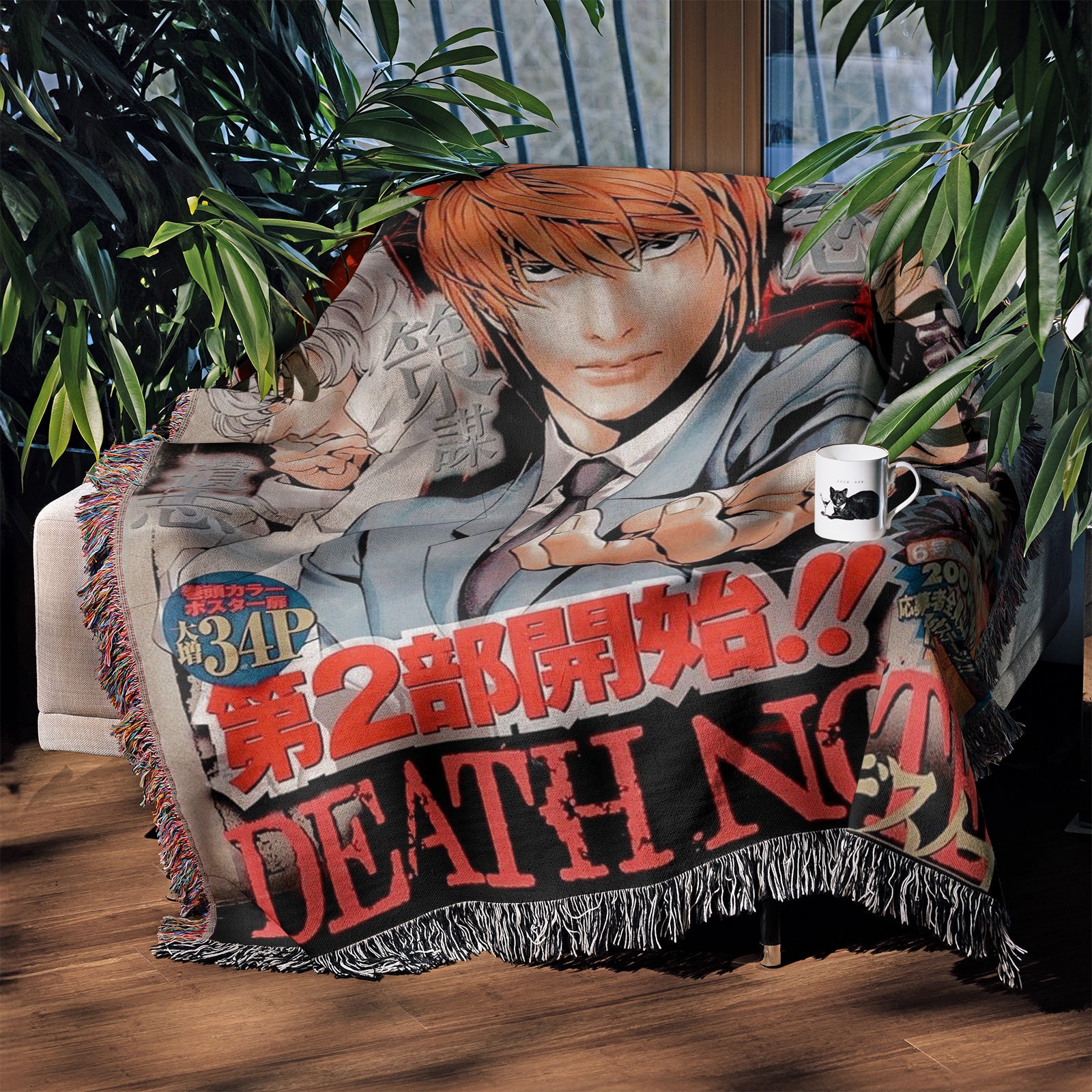 Death Note Woven Throw Blanket Tapestry – Personality Anime Room Decor Gift-I