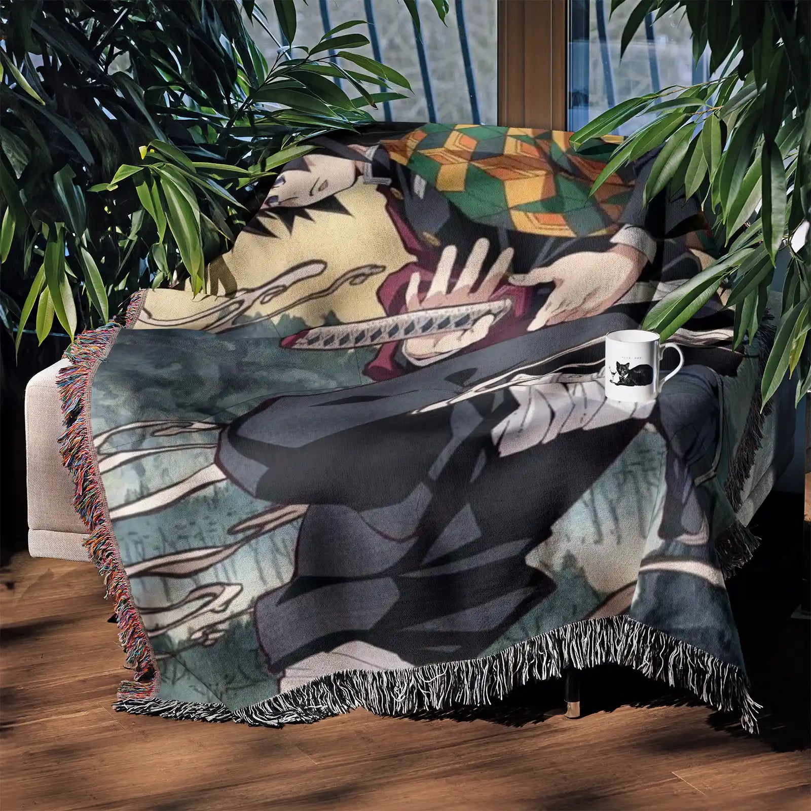 Demon Slayer Jump Comic Poster Woven Throw Blanket Tapestry – Personality Anime Room Decor Gift-IX
