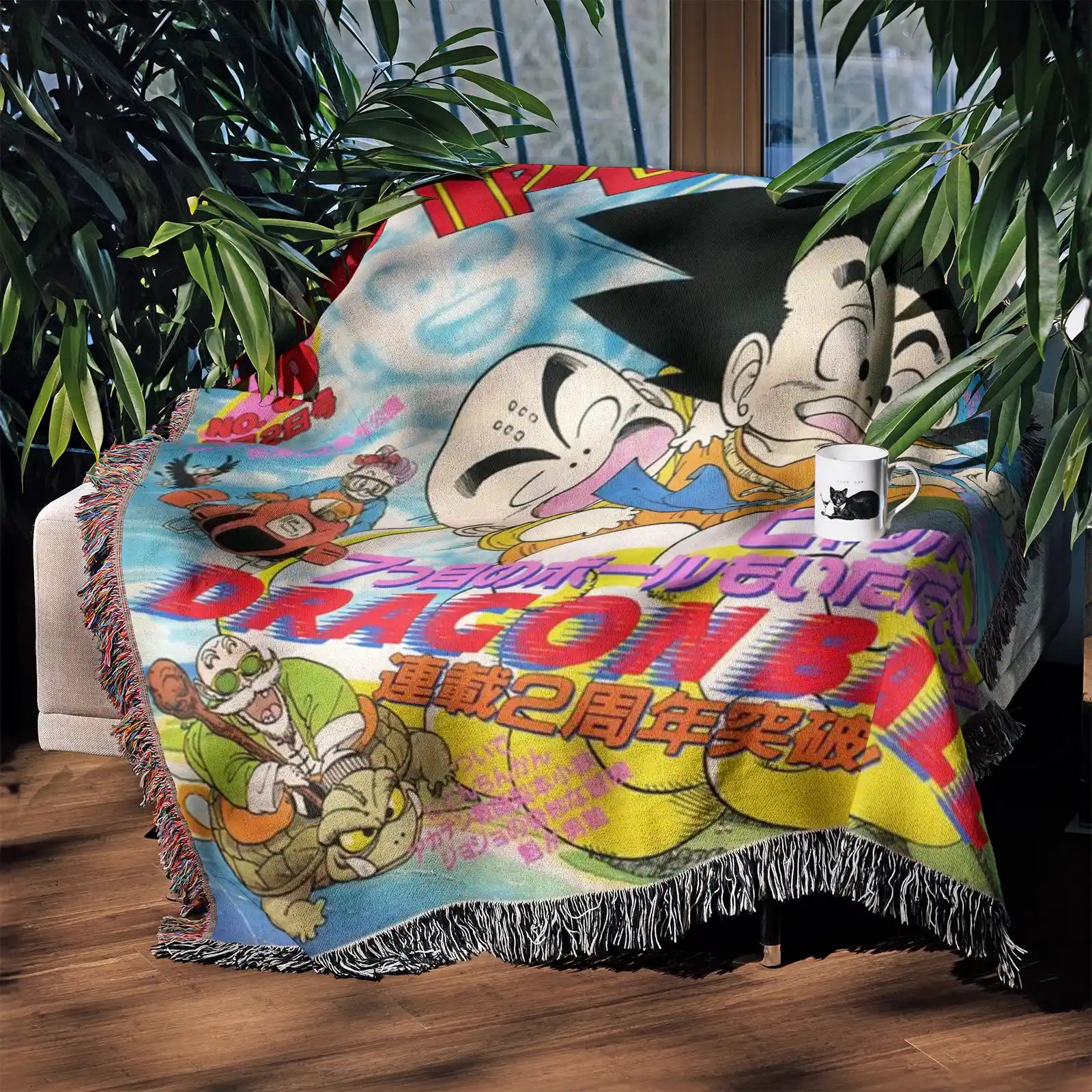 Dragon Ball Woven Throw Blanket Tapestry – Personality Anime Room Decor Gift-X