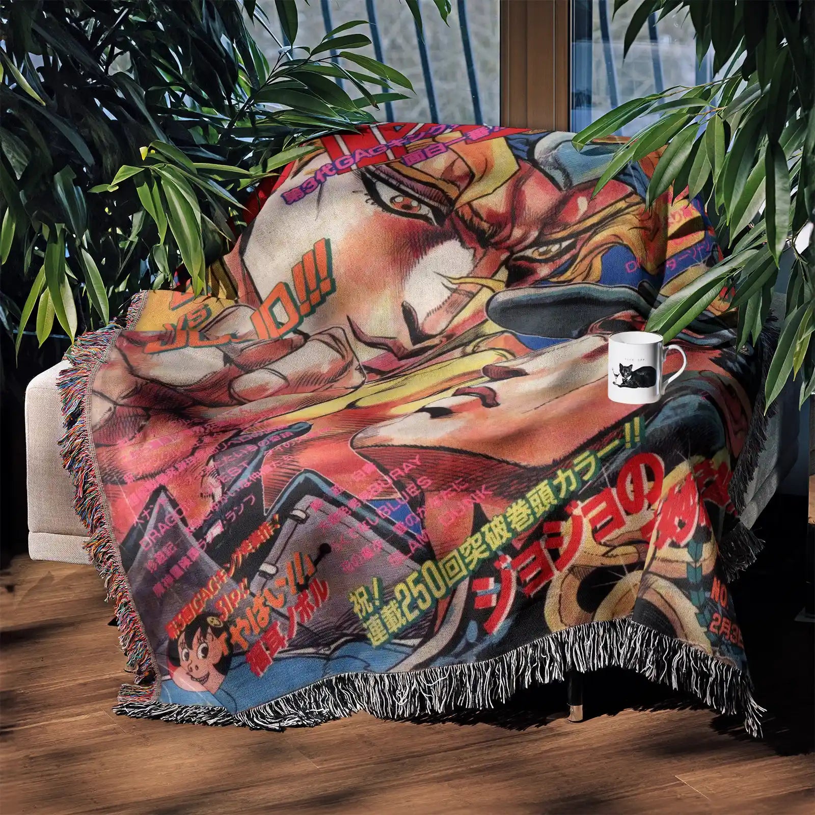 JoJo's Bizarre Adventure Woven Throw Blanket Tapestry – Personality Anime Room Decor Gift-I