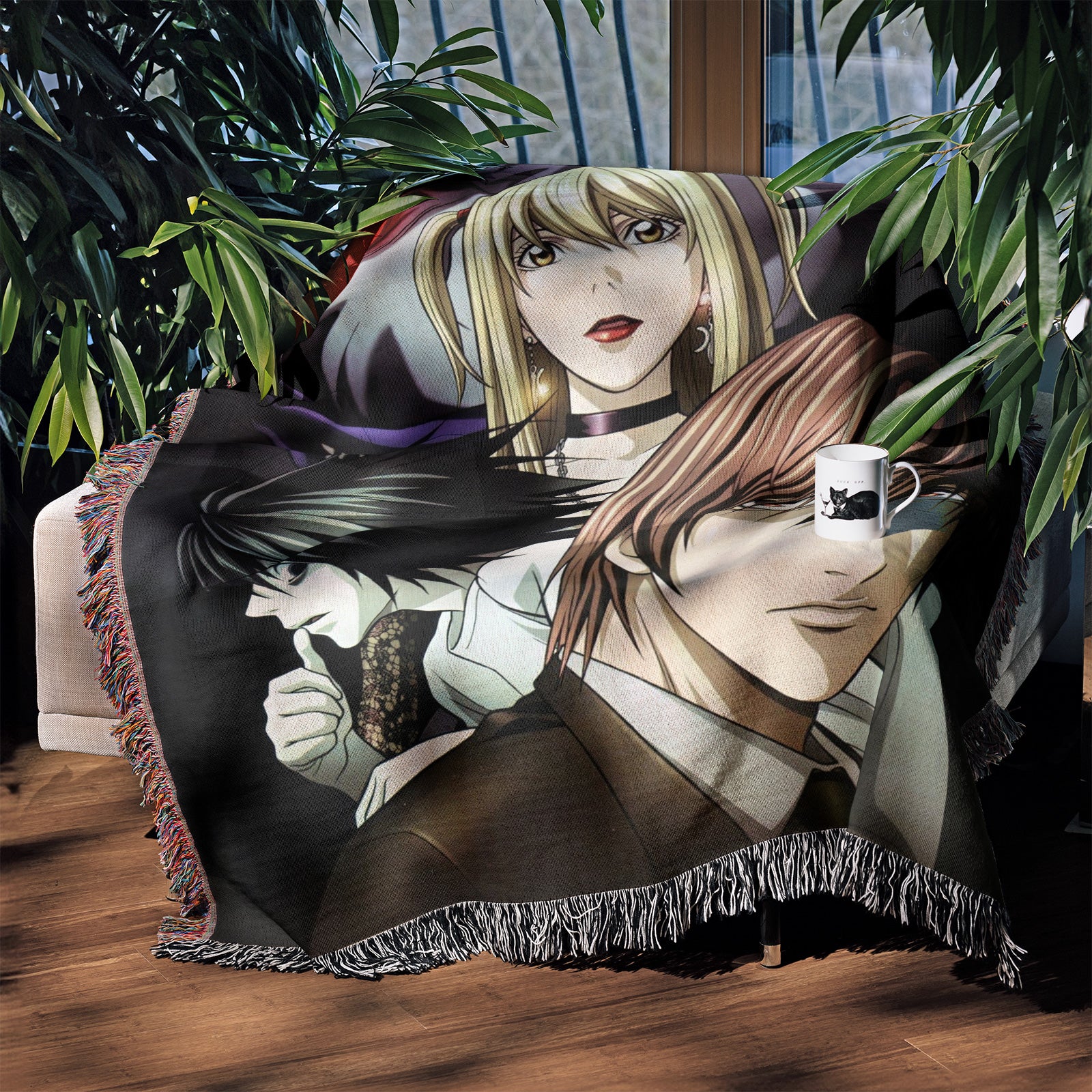 Death Note Woven Throw Blanket Tapestry – Personality Anime Room Decor Gift-II