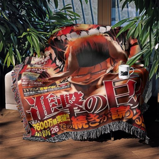 Attack on Titan Woven Throw Blanket Tapestry – Personality Anime Room Decor Gift-V