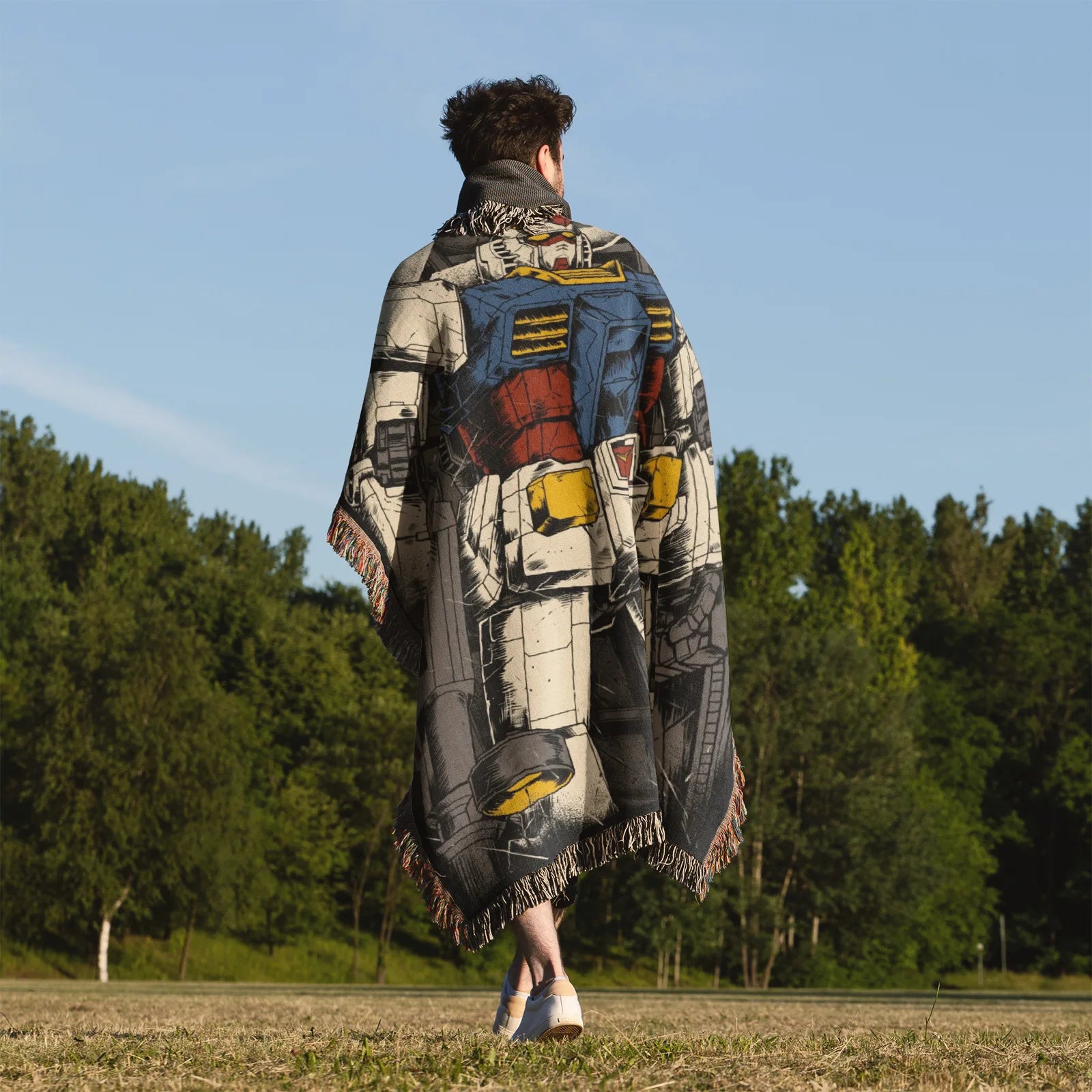 Gundam Woven Throw Blanket Tapestry – Personality Anime Room Decor Gift-I