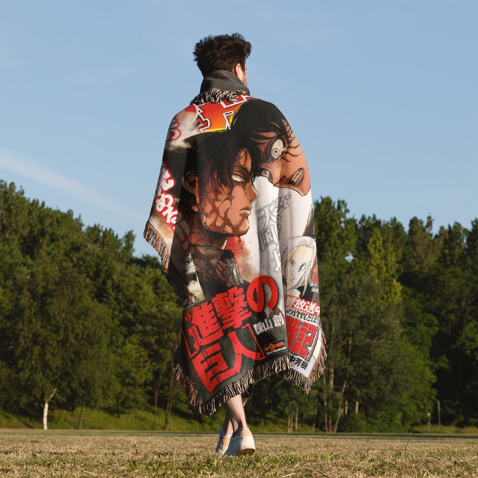 Attack on Titan Woven Throw Blanket Tapestry – Personality Anime Room Decor Gift-X