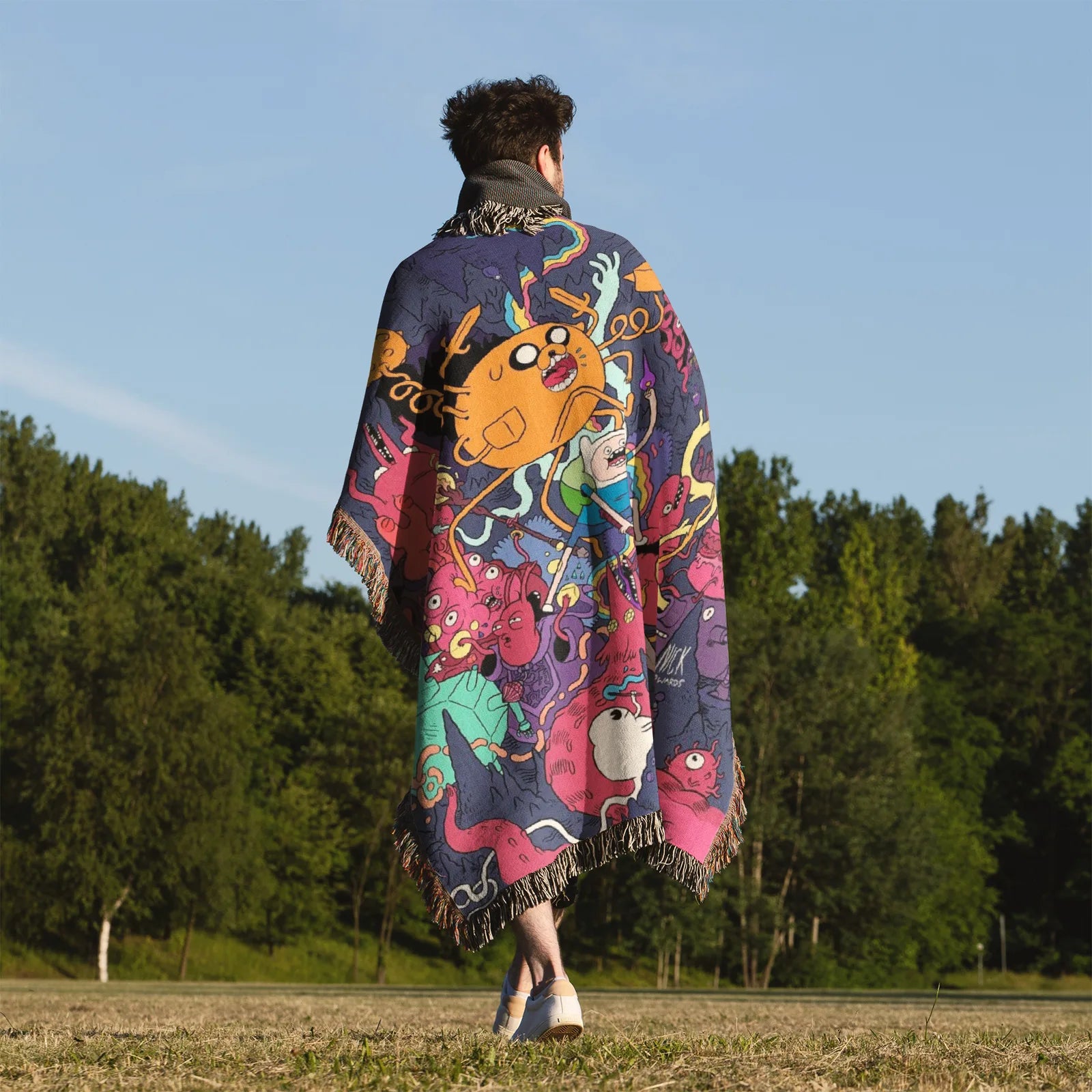 Adventure Time Woven Throw Blanket Tapestry – Personality Cartooon Room Decor Gift-I