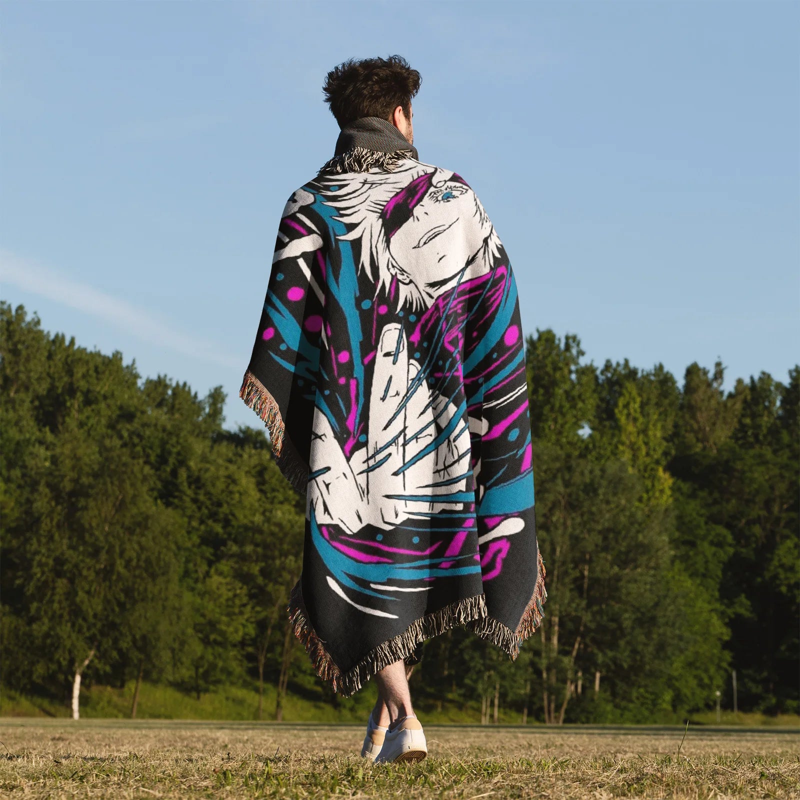 Jujutsu Kaisen Woven Throw Blanket Tapestry – Personality Anime Room Decor Gift-X