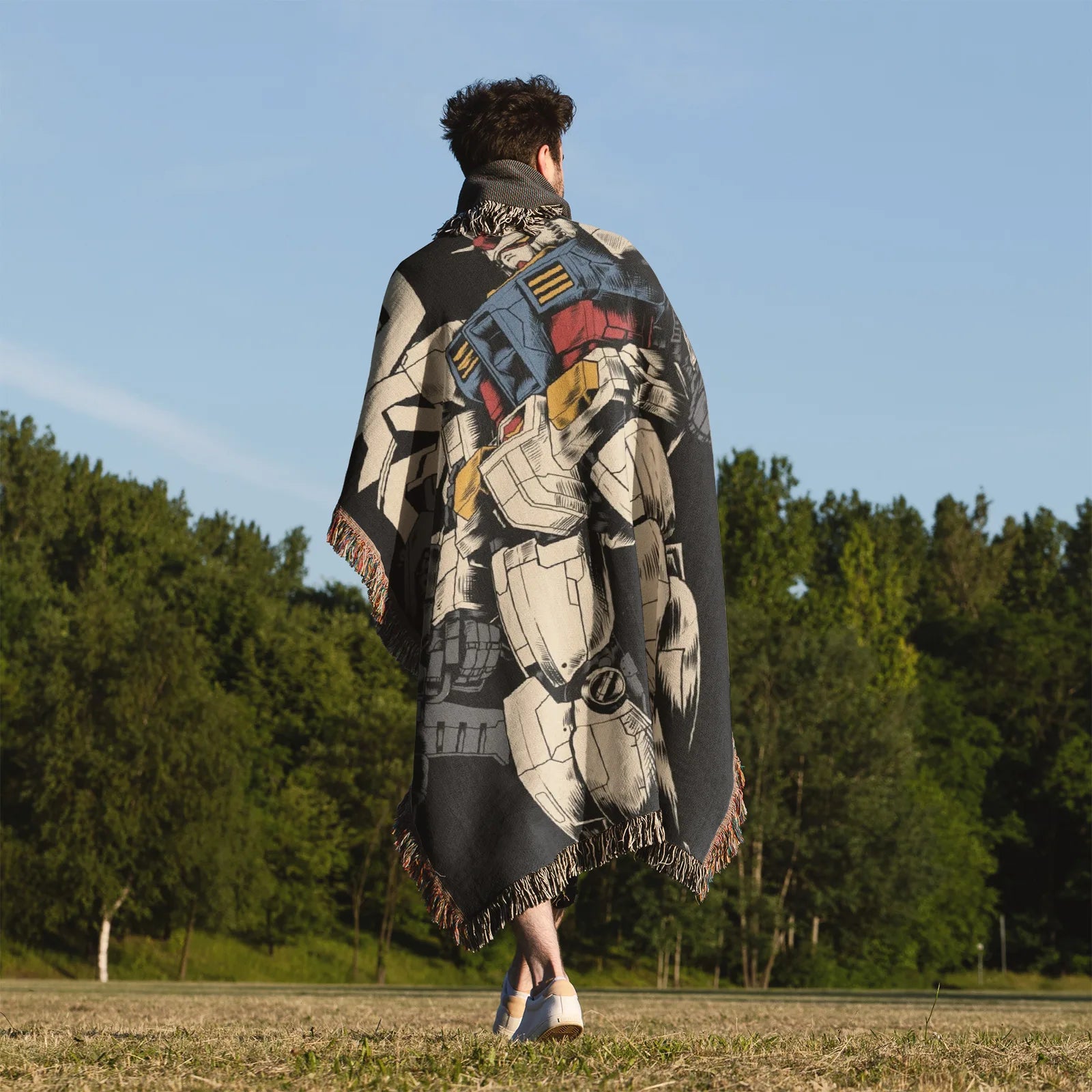 Gundam Woven Throw Blanket Tapestry – Personality Anime Room Decor Gift-III