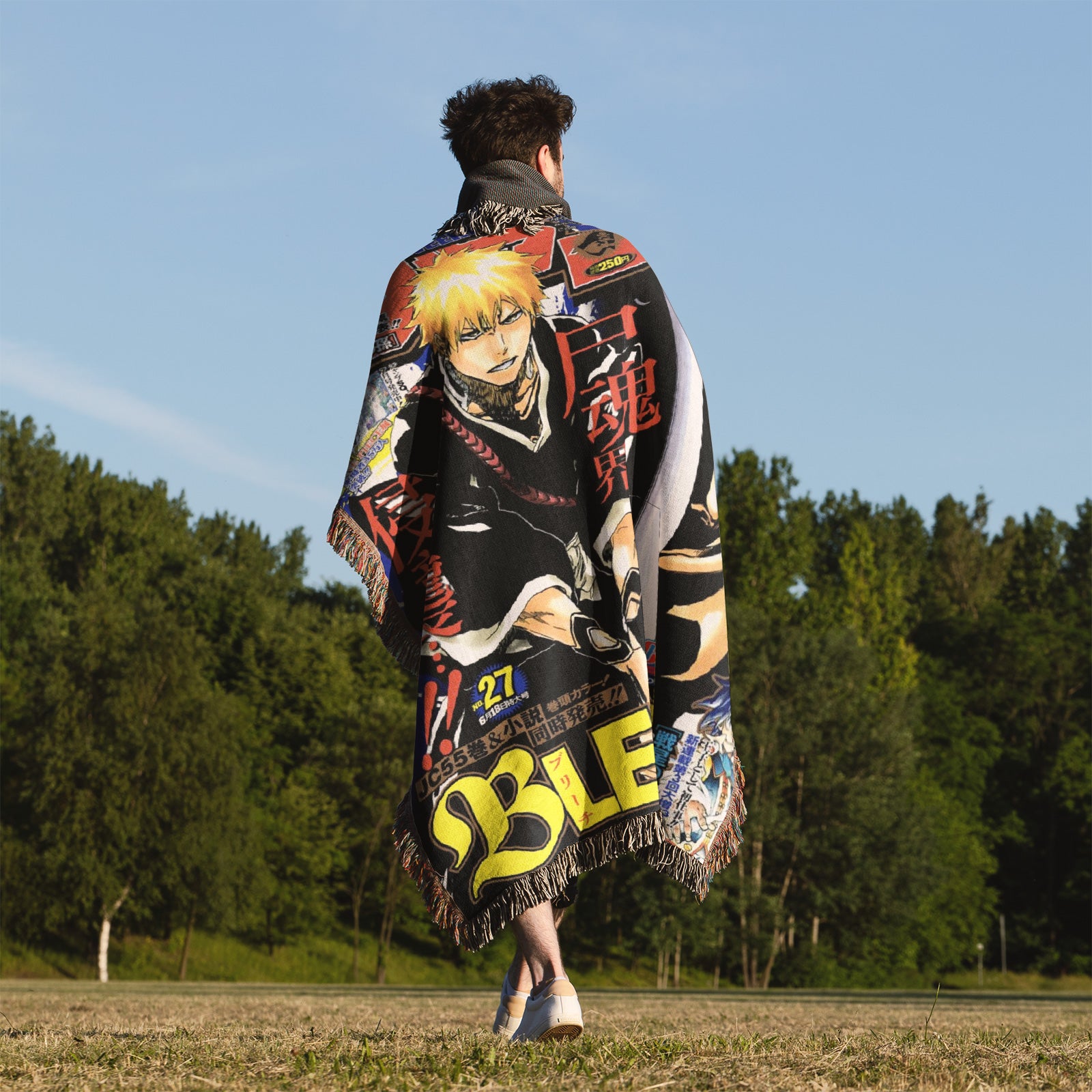 Bleach Anime Woven Throw Blanket Tapestry – Personality Anime Room Decor Gift-ⅤI