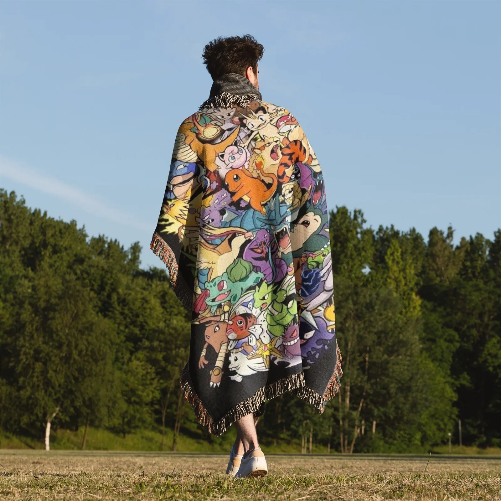 Pokemon Woven Throw Blanket Tapestry – Personality Anime Room Decor Gift-I