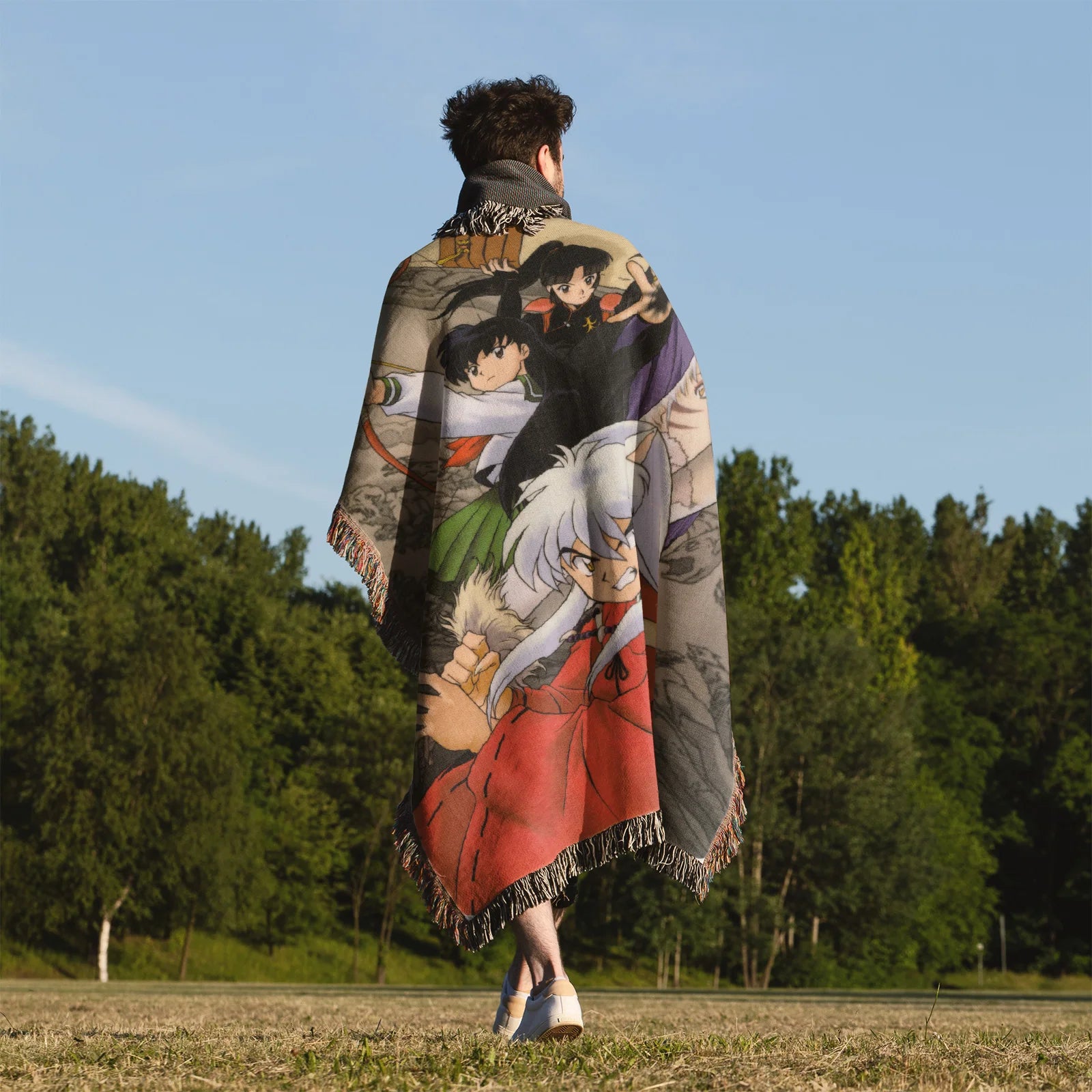 Inuyasha Woven Throw Blanket Tapestry – Personality Anime Room Decor Gift-I