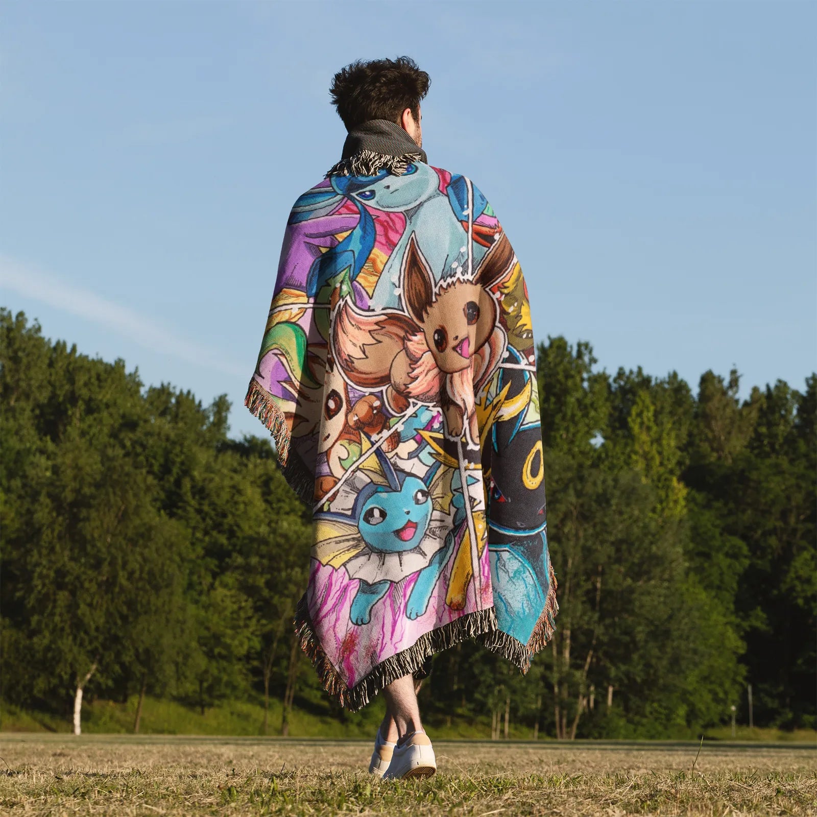 Tapisserie de couverture tissée Pokemon Gengar - Cadeau de décoration de chambre d'anime de personnalité-Ⅲ