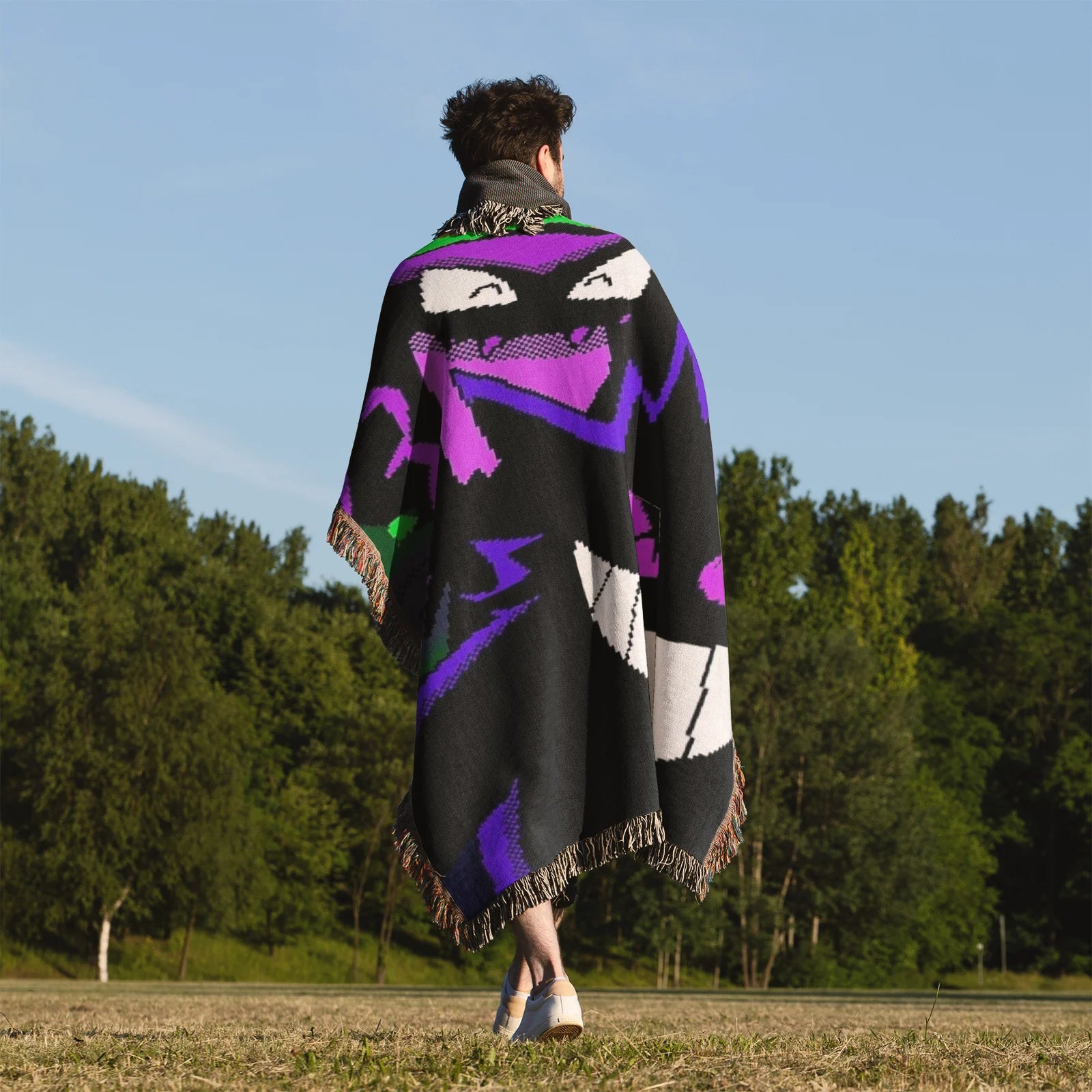 Tapisserie de couverture tissée Pokemon Gengar - Cadeau de décoration de chambre d'anime de personnalité-Ⅲ