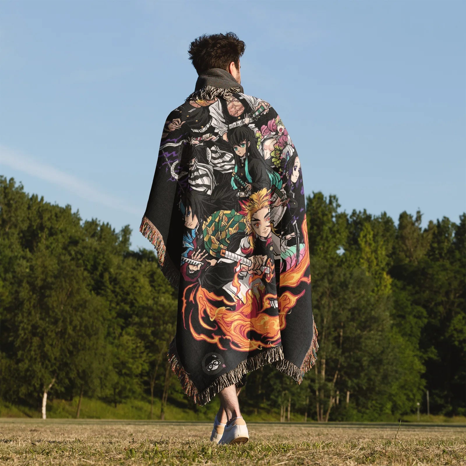 Demon Slayer Jump Comic Poster Woven Throw Blanket Tapestry – Personality Anime Room Decor Gift-V