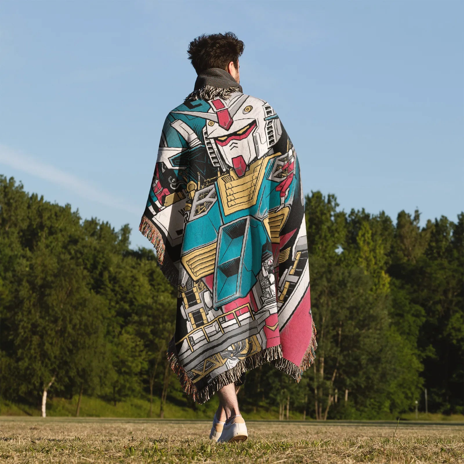 Gundam Woven Throw Blanket Tapestry – Personality Anime Room Decor Gift-II