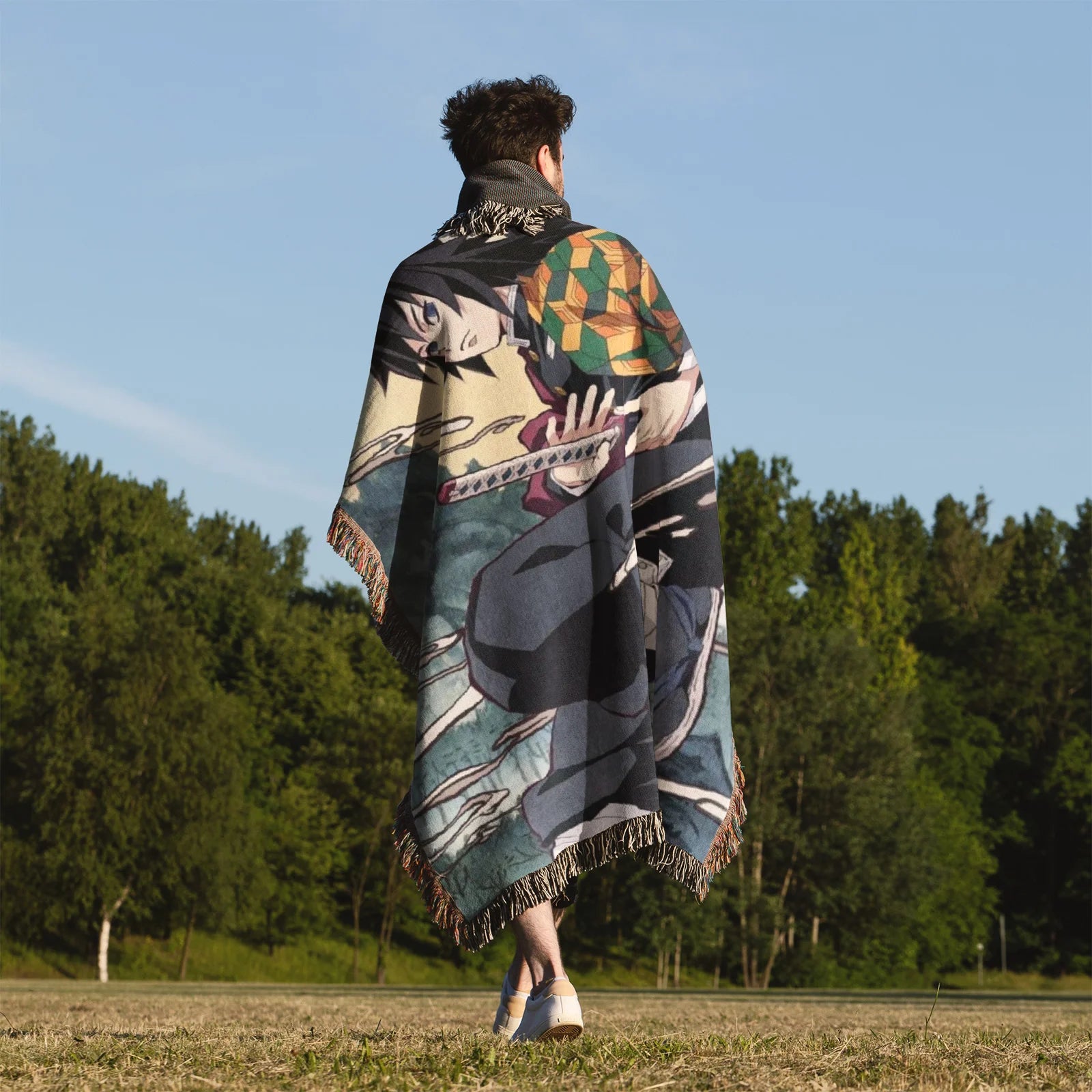 Demon Slayer Jump Comic Poster Woven Throw Blanket Tapestry – Personality Anime Room Decor Gift-IX