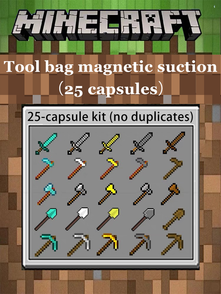 Minecraft Magnetic Decor Set – Mini Crafting Table,Magnetic Chest,Acrylic Pieces & Backpack Accessory,M01