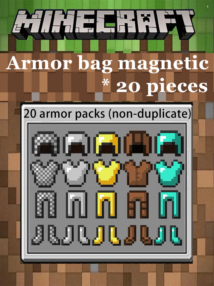 Minecraft Magnetic Decor Set – Mini Crafting Table,Magnetic Chest,Acrylic Pieces & Backpack Accessory,M01