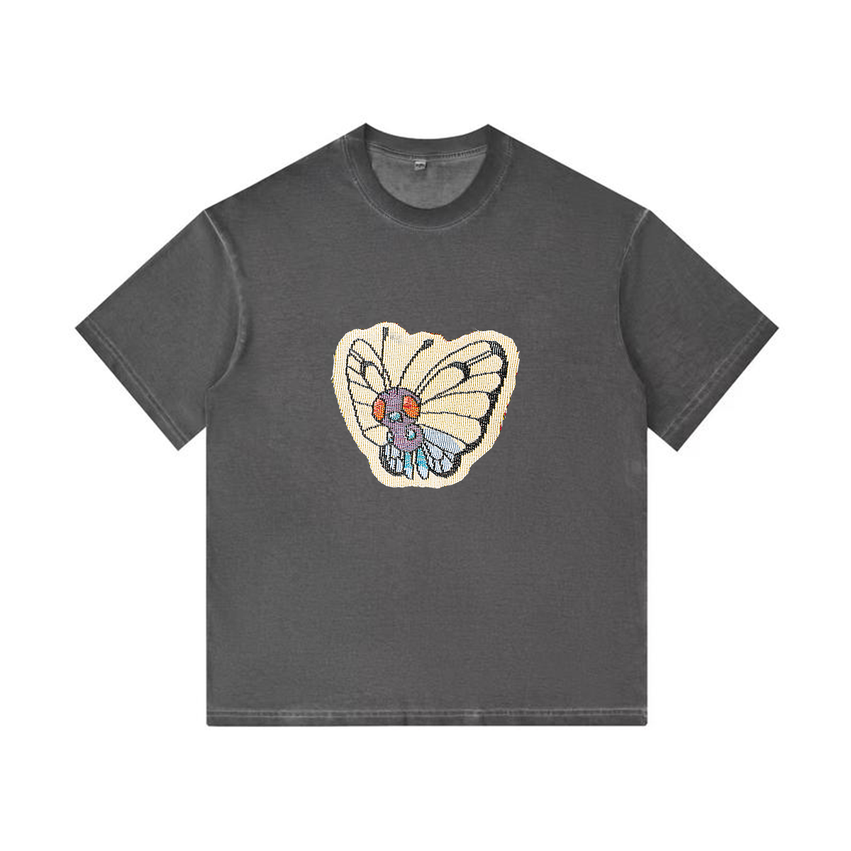 Butterfree Tapestry& Stylish PoPkémon Patch Appliqué Gradient Vintage Washed T-Shirt,Ideal Gift for Fans,T39