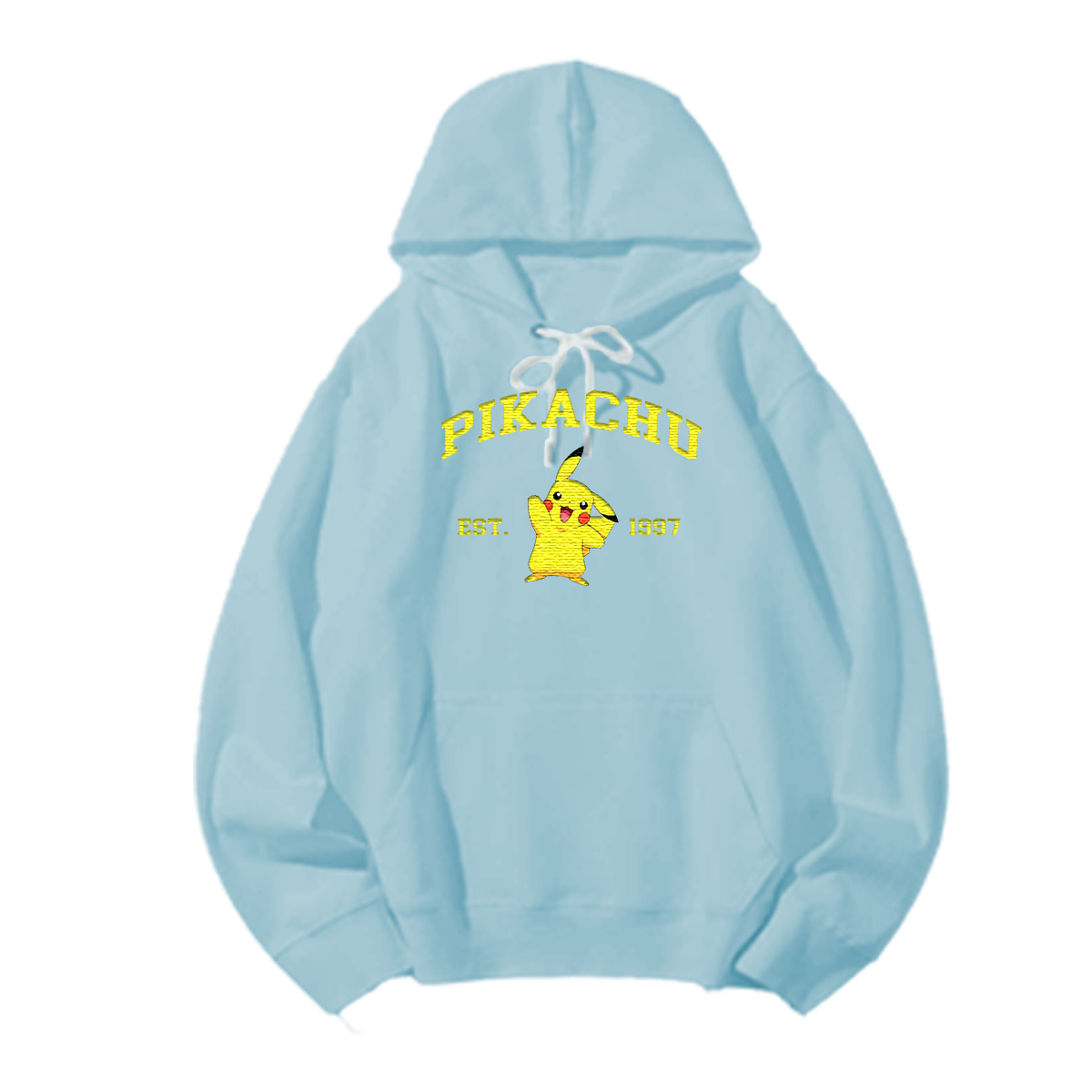 PIKACHU Embroidered Anime Character Unisex T-Shirt,Crewneck,Hoodie,Stylish Gift for Friends,E36
