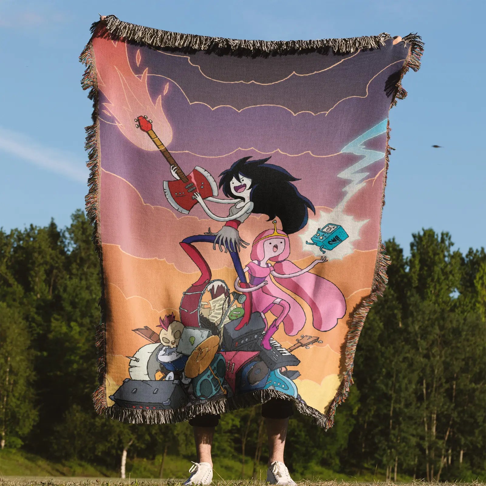 Adventure Time Woven Throw Blanket Tapestry – Personality Cartooon Room Decor Gift-IV