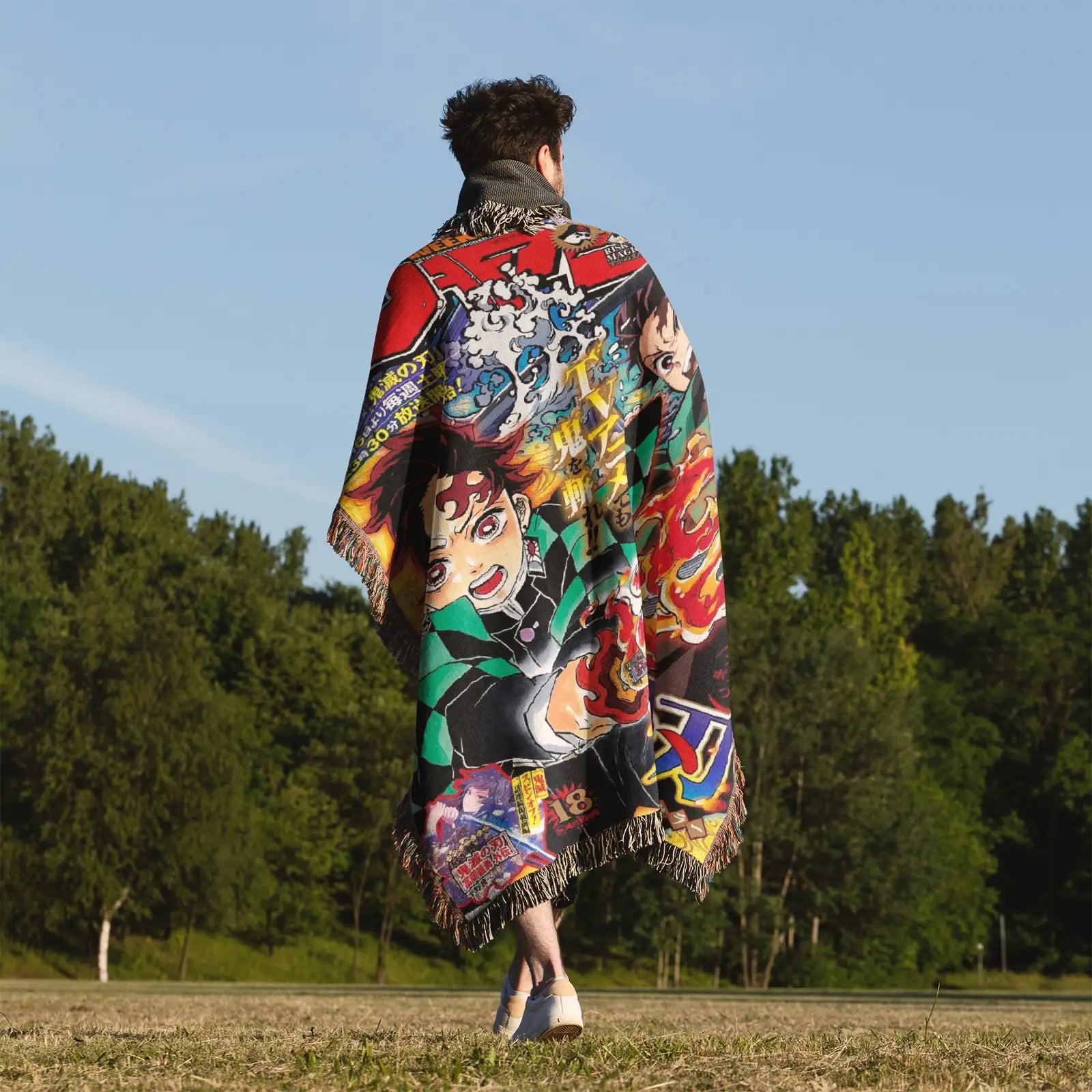 Demon Slayer Jump Comic Poster Tissé Couverture Tapisserie – Personnalité Anime Room Decor Cadeau-Ⅰ