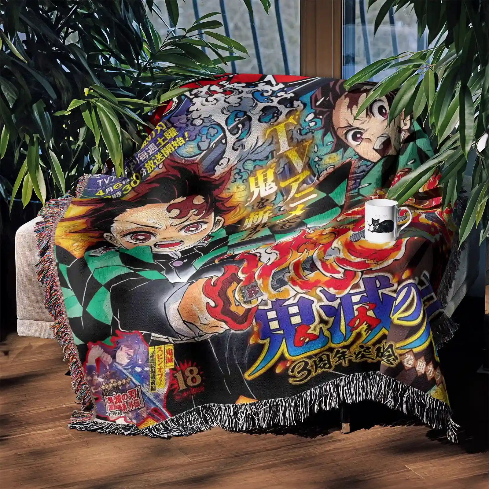 Demon Slayer Jump Comic Poster Tissé Couverture Tapisserie – Personnalité Anime Room Decor Cadeau-Ⅰ